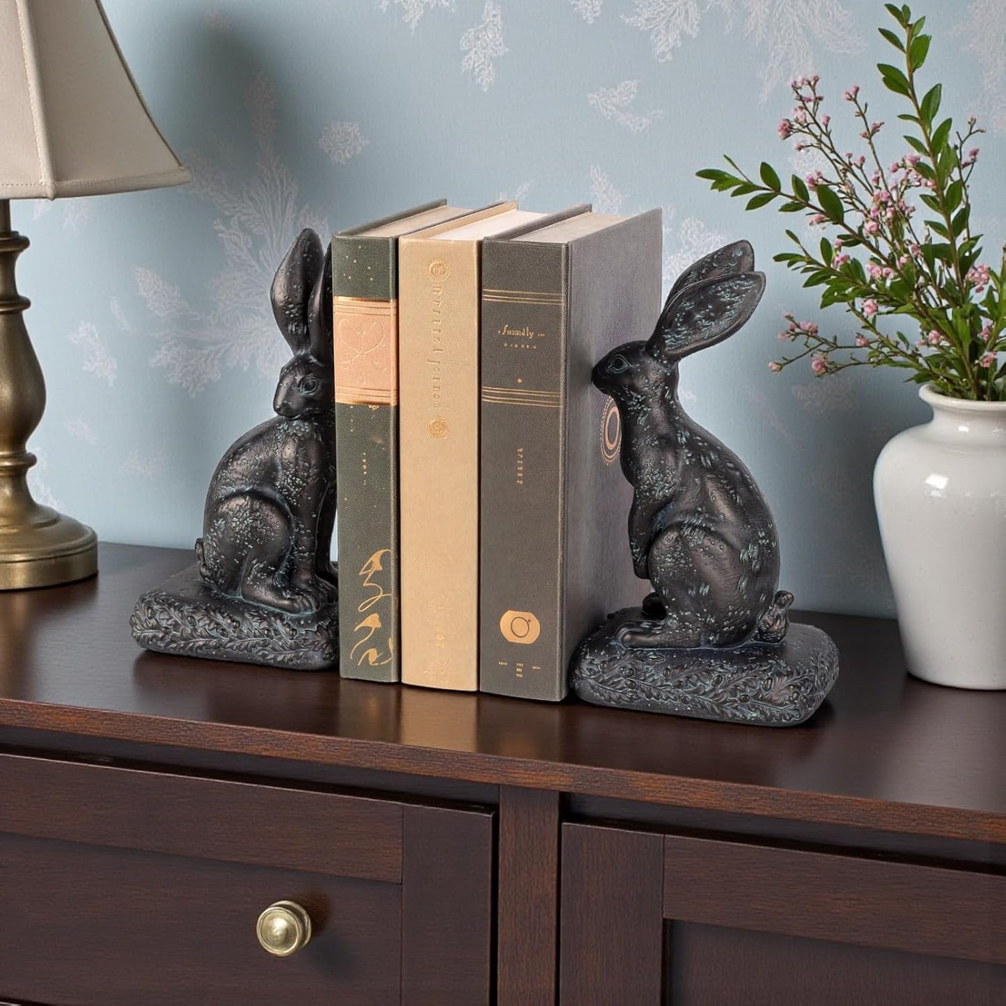 Rabbit Bookends / Heavy Resin Book Holder