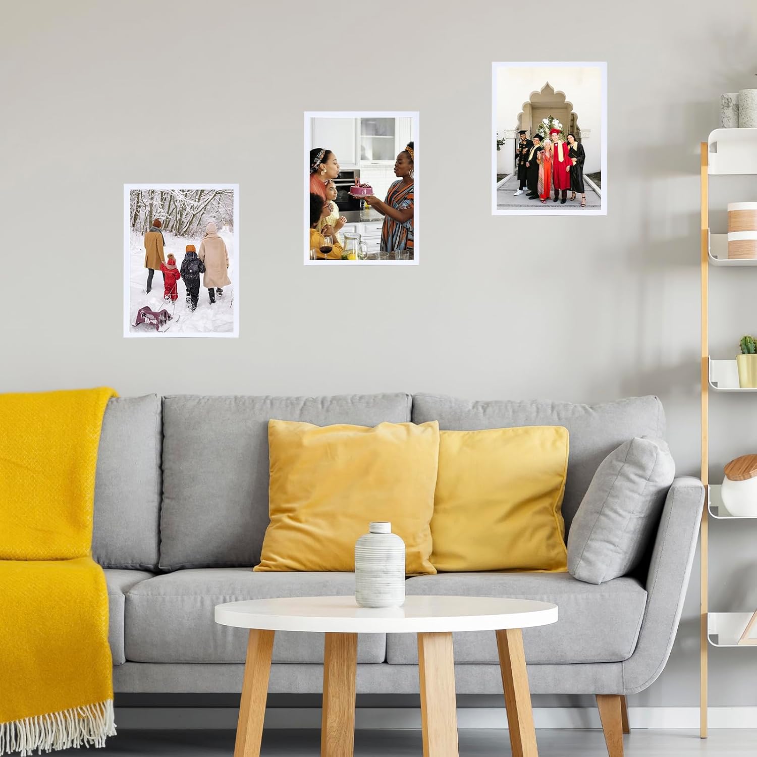 JCJMY 12x17 White Picture Frame Set of 6, Horizontal and Vertical Formats for Wall Hanging, 12 x 17 Wall Gallery Poster