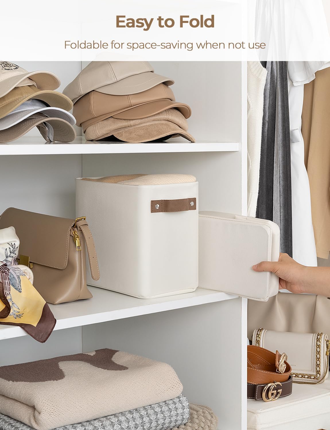 Narrow Storage Bins / Beige