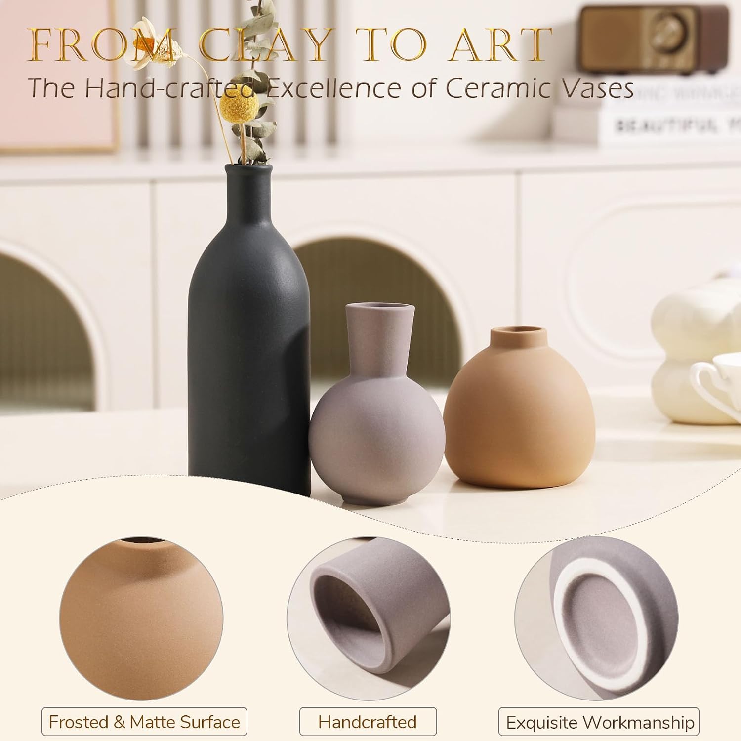 Ceramic Vase / Handcrafted Ceramic Vases / Set B / Set of 3