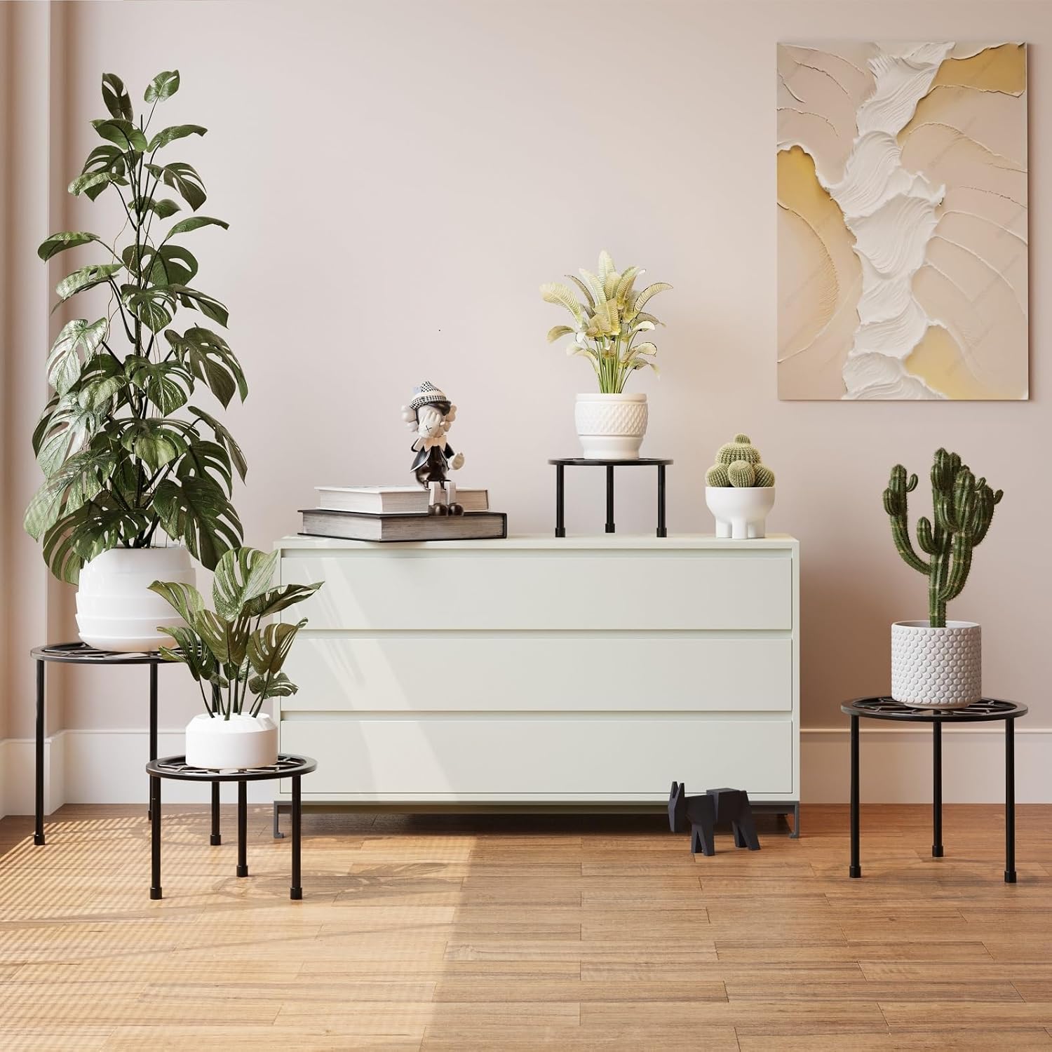 Metal Plant Stand Indoor Outdoor,Indoor Plant Stands for patio rust proof,Heavy Duty Flower Pot Stands for Multiple