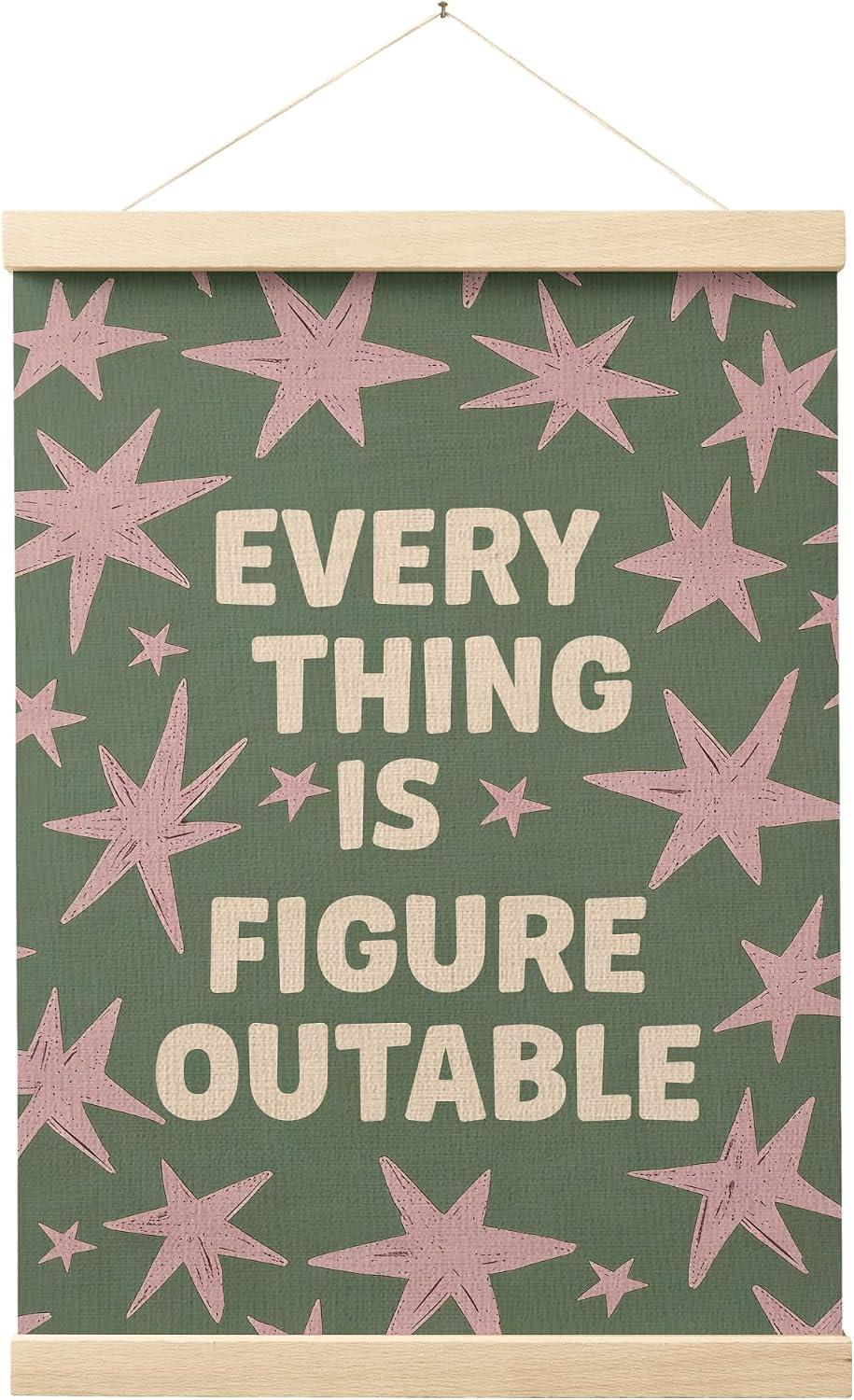 FGFK Everything Is Figureoutable Inspirational Wall Art Poster Hanger Frame