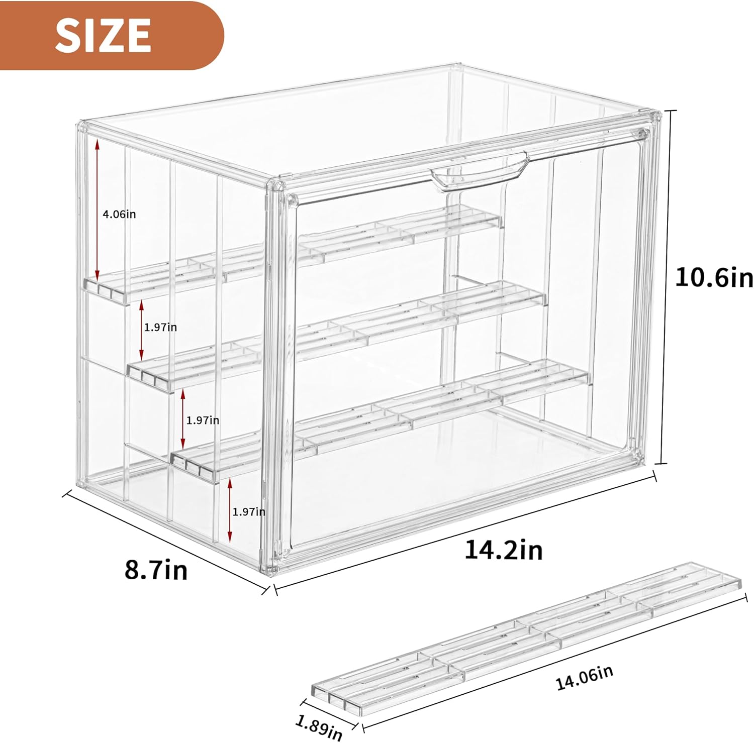 Acrylic Display Case for Figures 4 Layer Figure Display Shelf / 2-pack / Clear / Set of 2