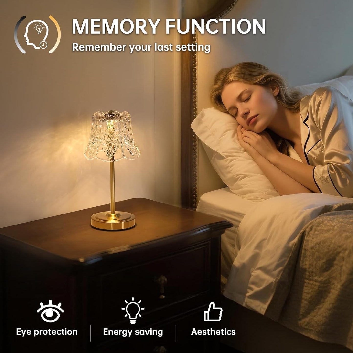 Shenmoyl Set of 2 Cordless Touch Table Lamp with 5200mAh Battery - 3 Adjustable Color Temperatures & Dimmable