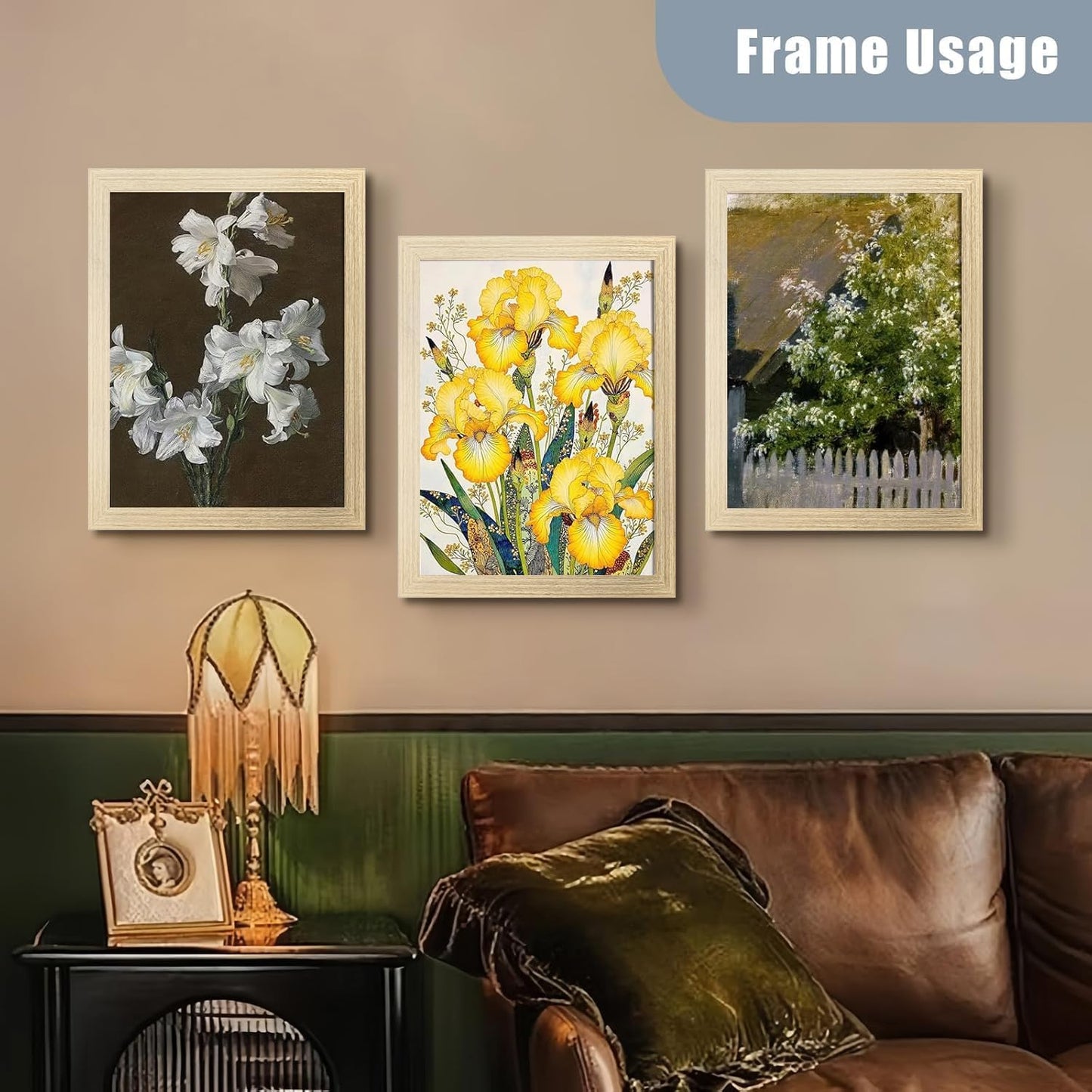 SESEAT 8x10 Picture Frame Natural Woodgrain Set of 6, Display Pictures 5x7 With mat or 8x10 Without Mat