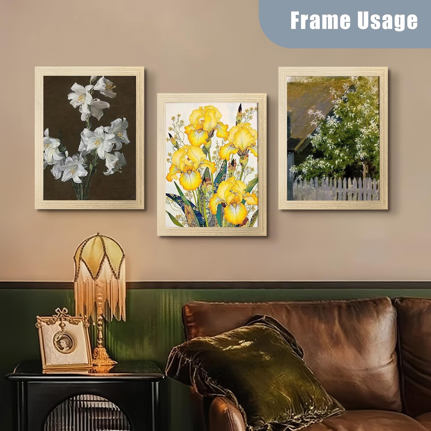 SESEAT 8x10 Picture Frame Natural Woodgrain Set of 6, Display Pictures 5x7 With mat or 8x10 Without Mat