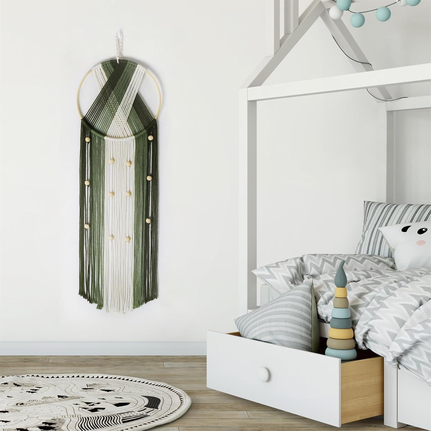 Boho Macrame Wall Hanging / Green