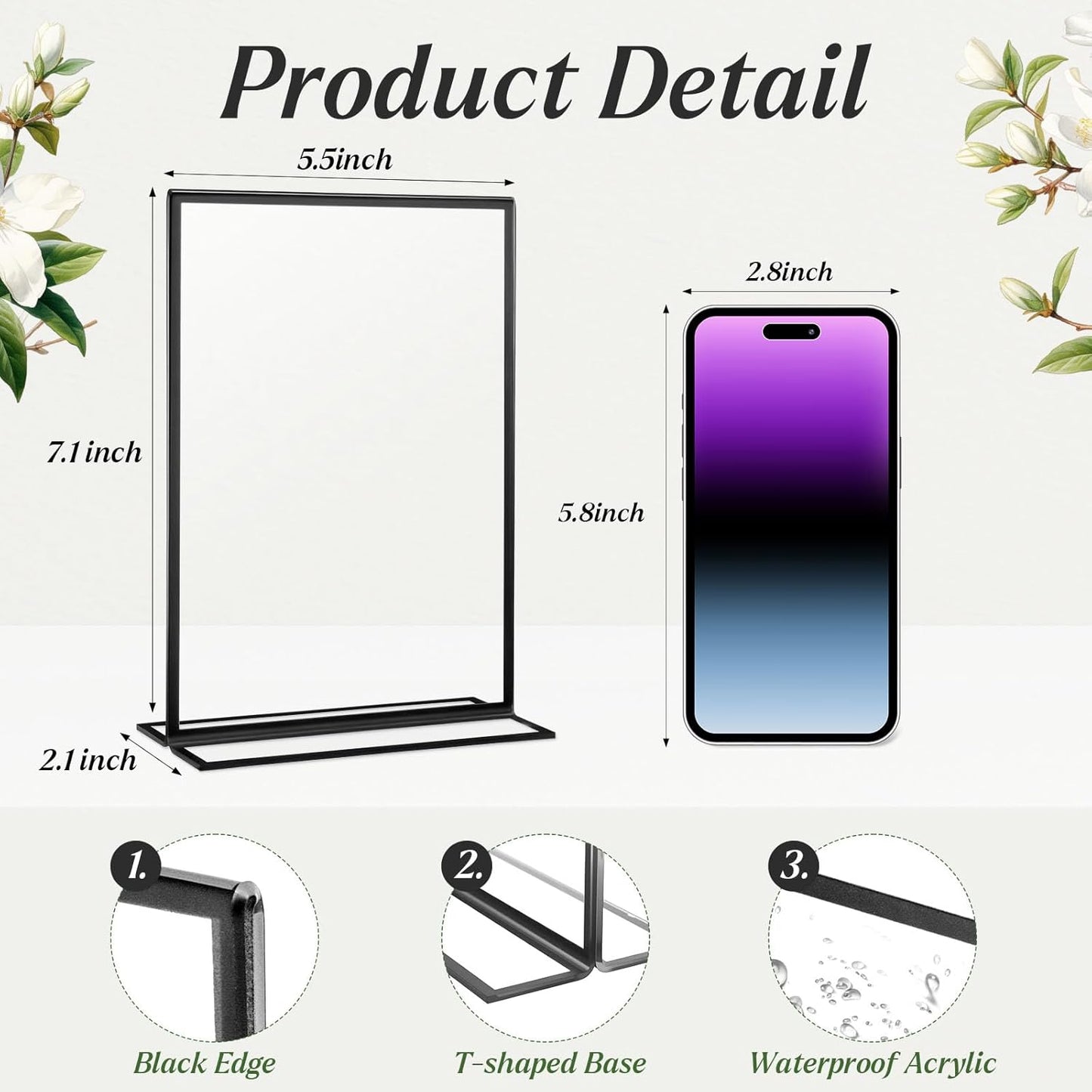 Acrylic Sign Holders / 5 x 7 / Inch-vertical / Clear / Set of 10