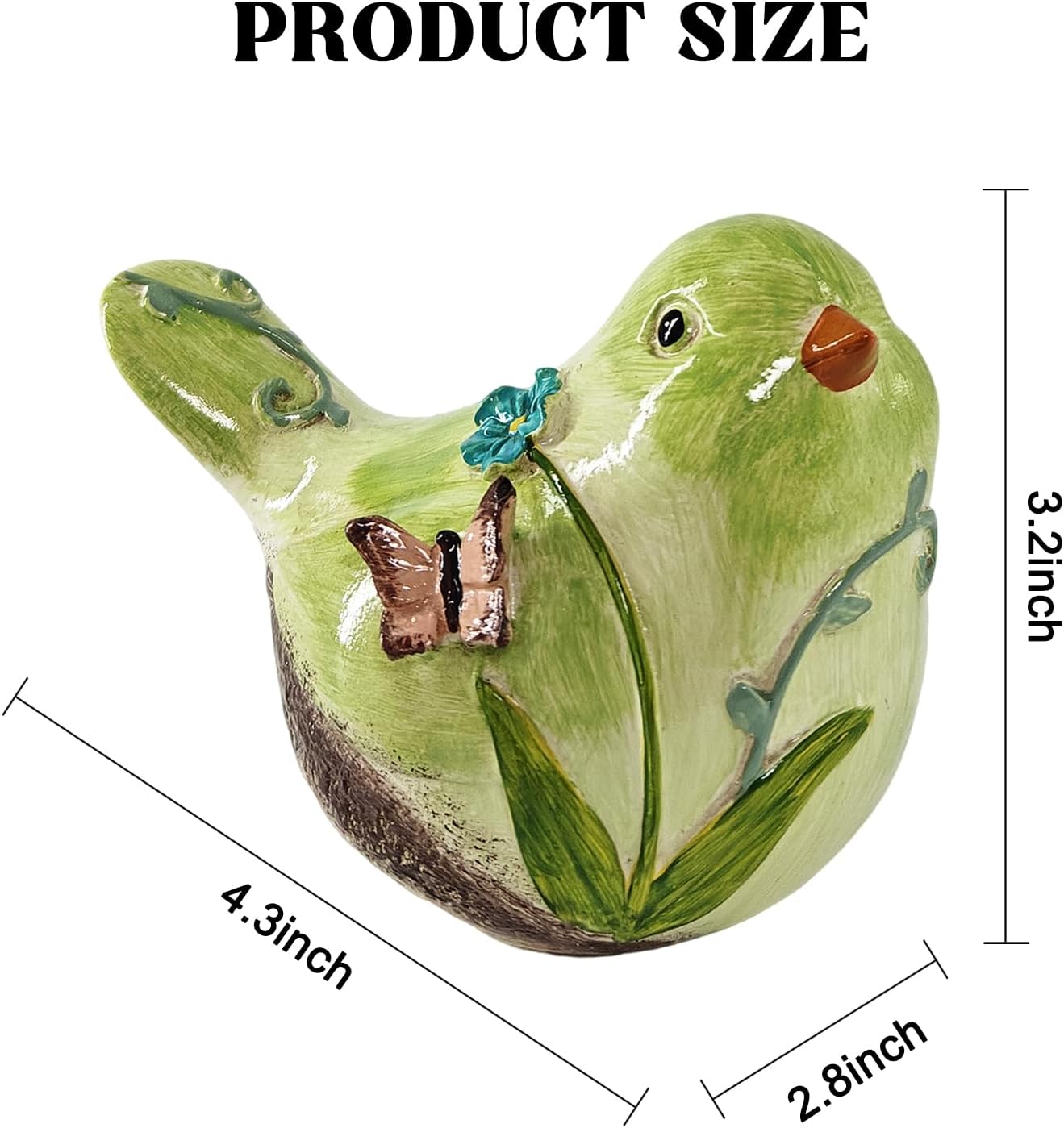 Fresh Grass Bird Figurine / Green
