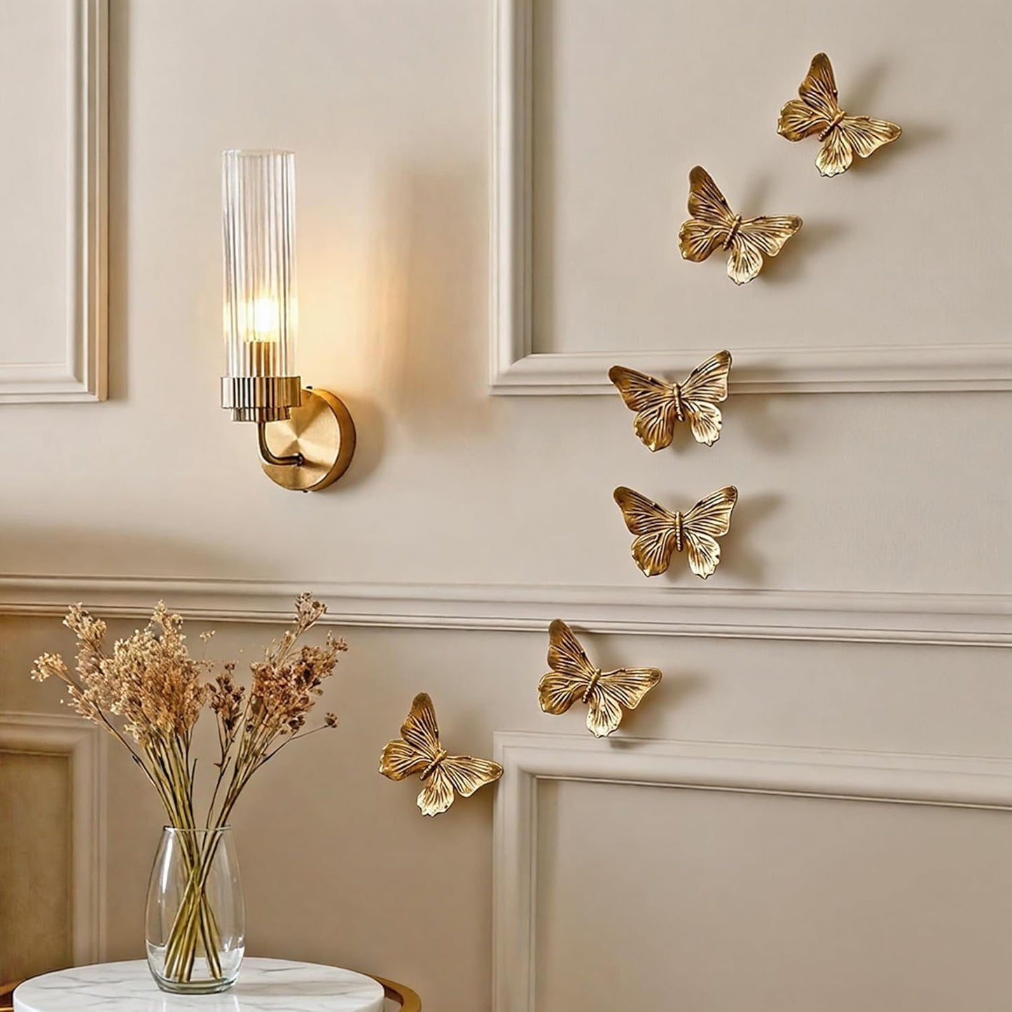 3D Butterfly Wall Decor Set / Copper / Set of 6