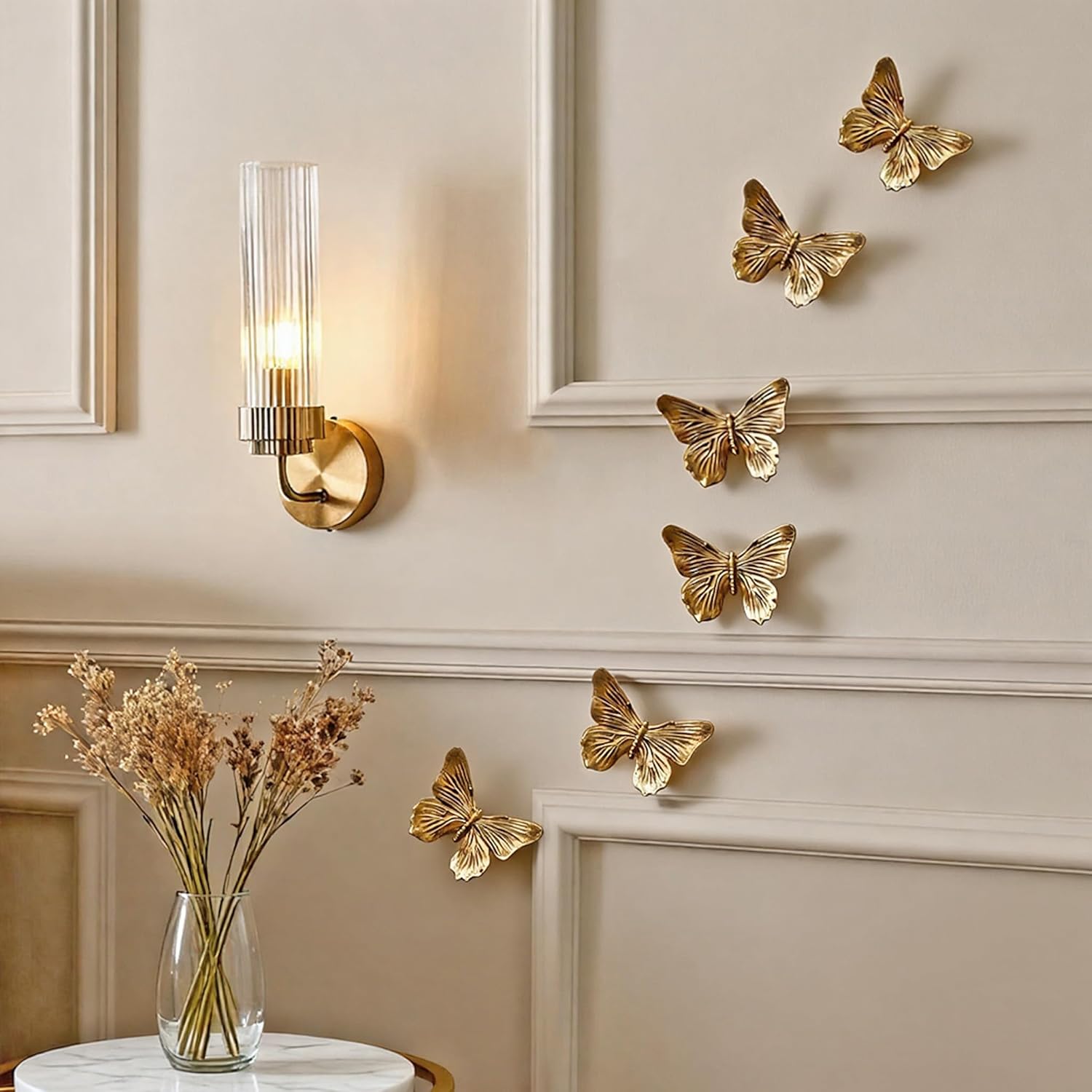 3D Butterfly Wall Decor Set / Copper / Set of 6