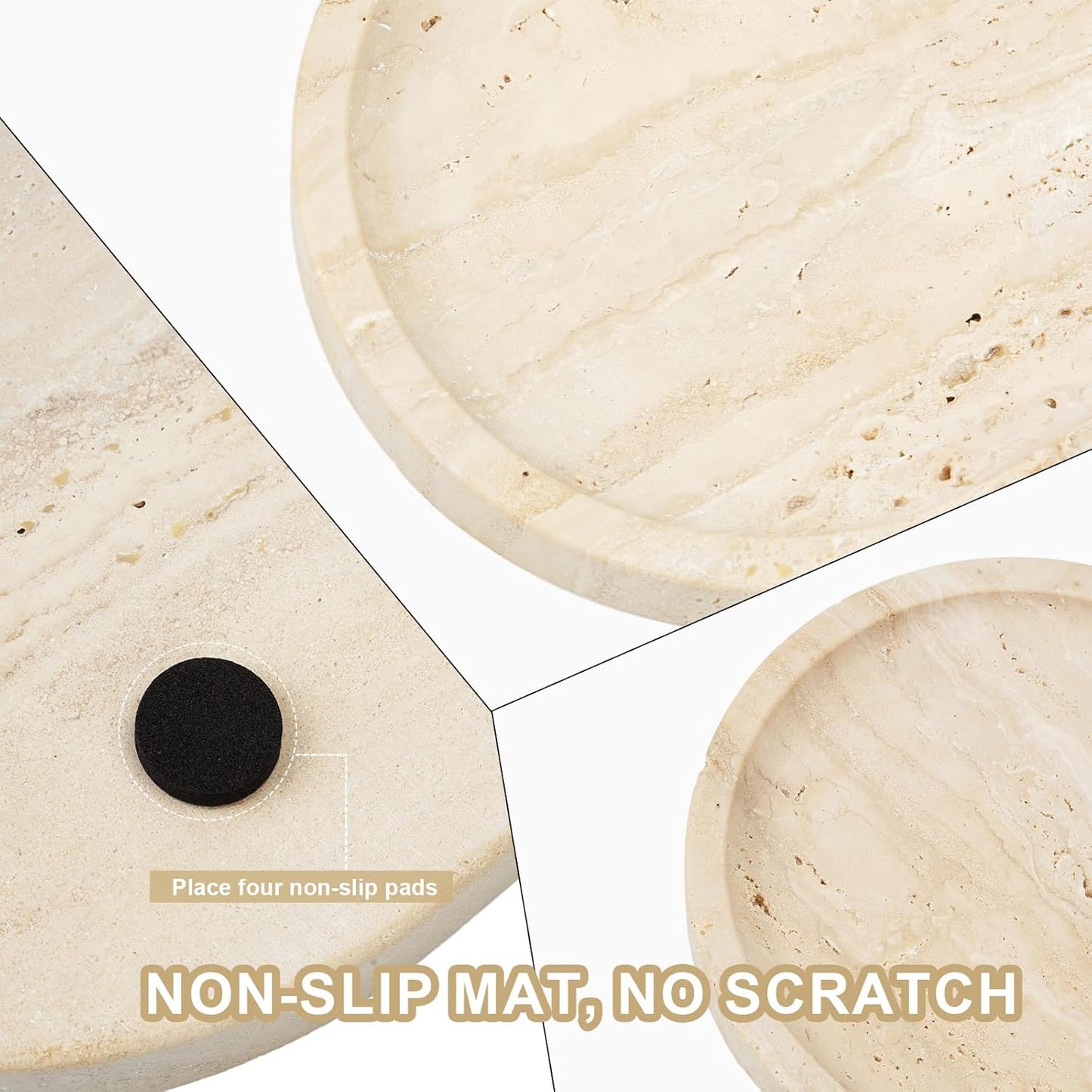 Italian Travertine Tray / Light Beige Travertine / 12 x 6 x 0.8