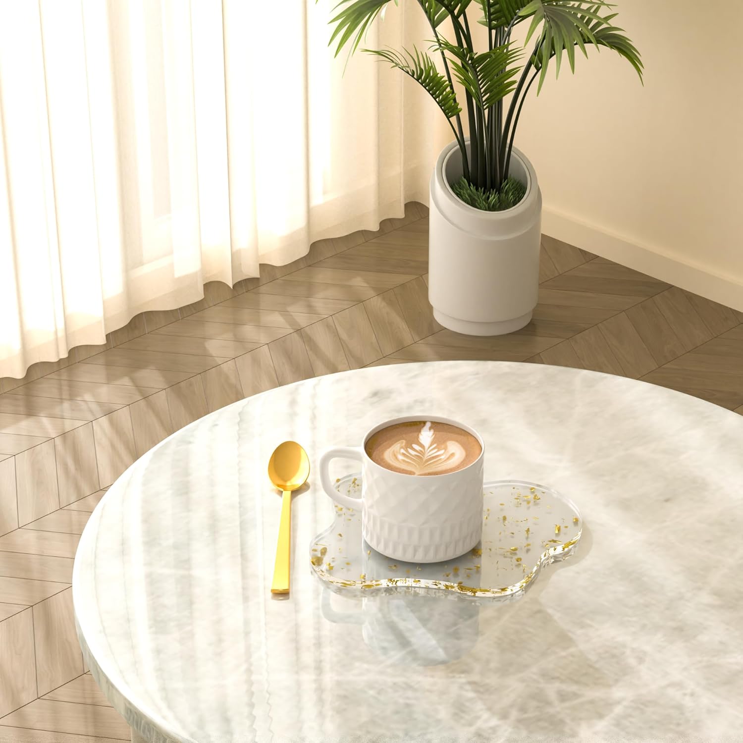 Acrylic /Set Coaster Decorative Plates / Gold / Set of 2