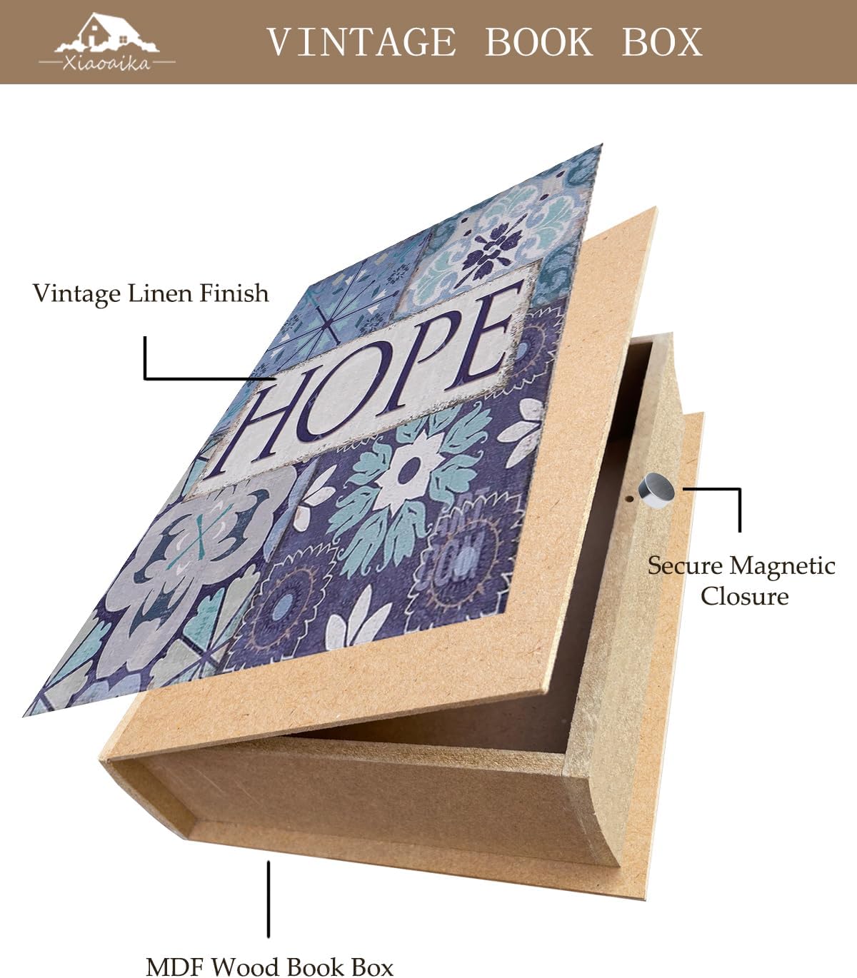 Vintage Faux Book Boxes / 1 x Hope