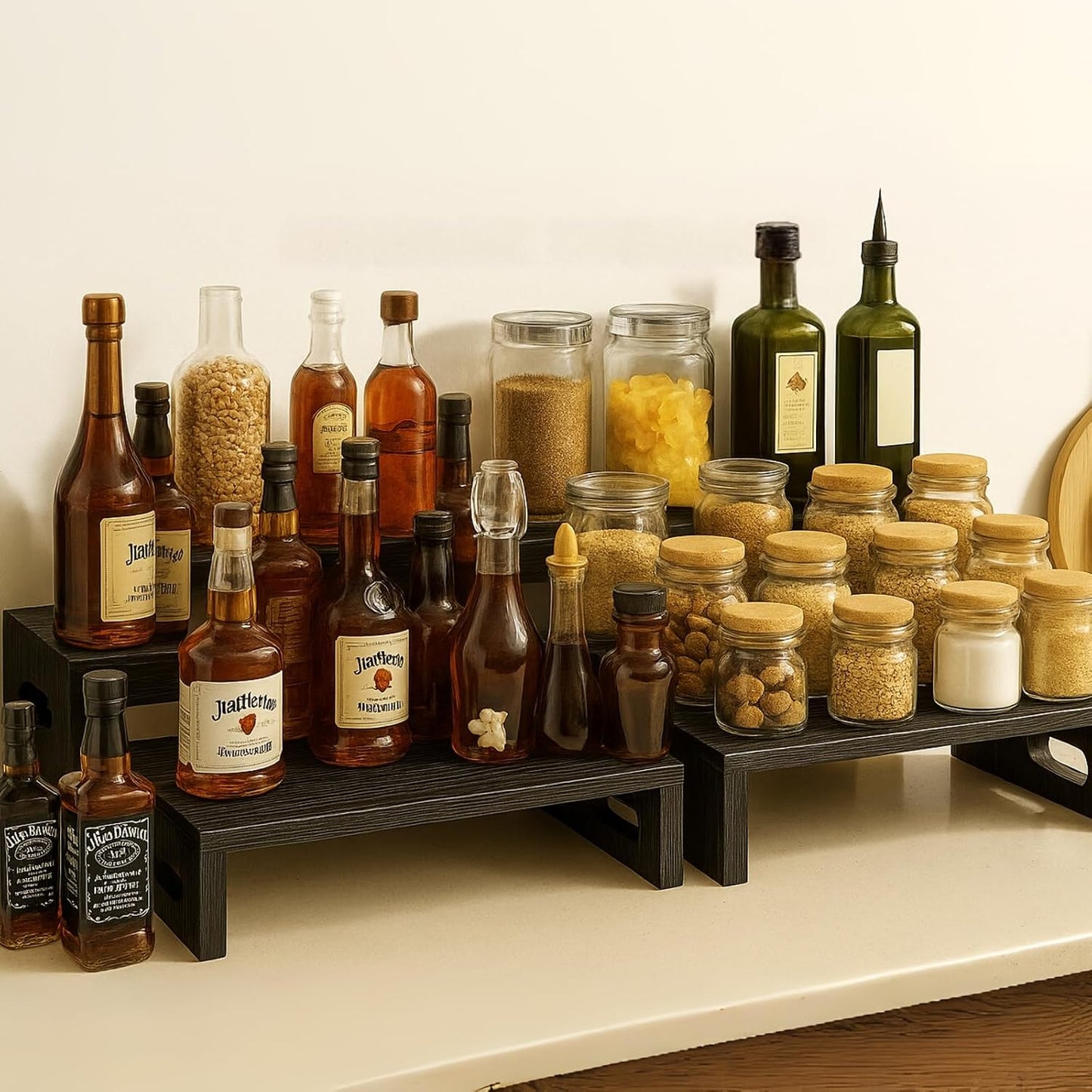 Wooden Tiered Riser Display Stands / Set of 8