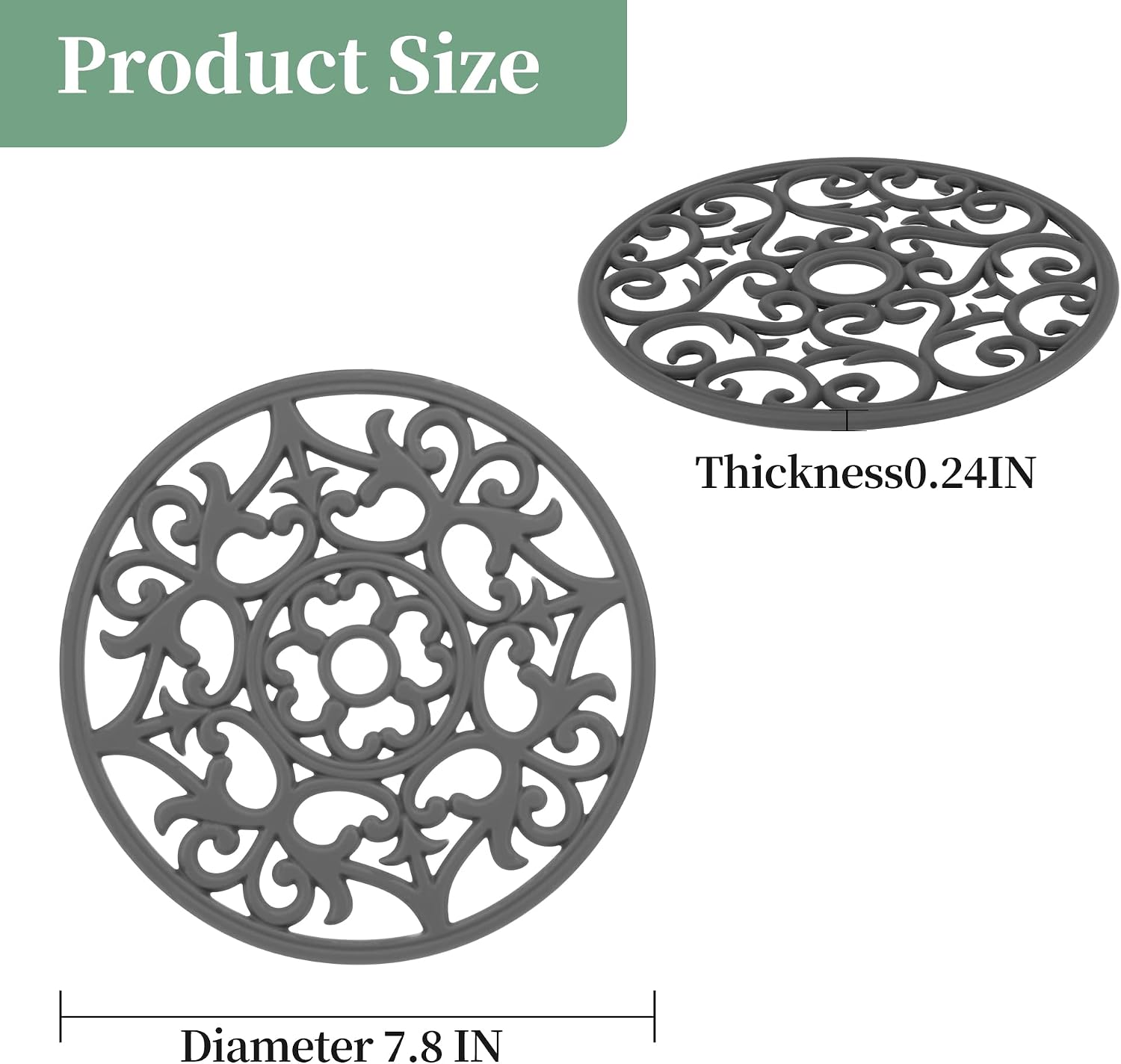 Tirvets for Hot Dishes, Silicone Trivet Hot Pads for Kitchen, Silicone Trivets for Hot Pots and Pans, Trivets for
