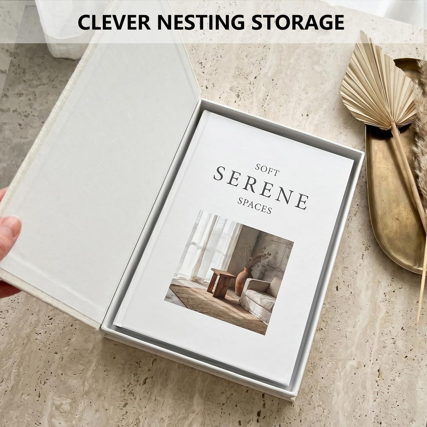 Decorative Books / Stackable Coffee Table / Deep Gray-white