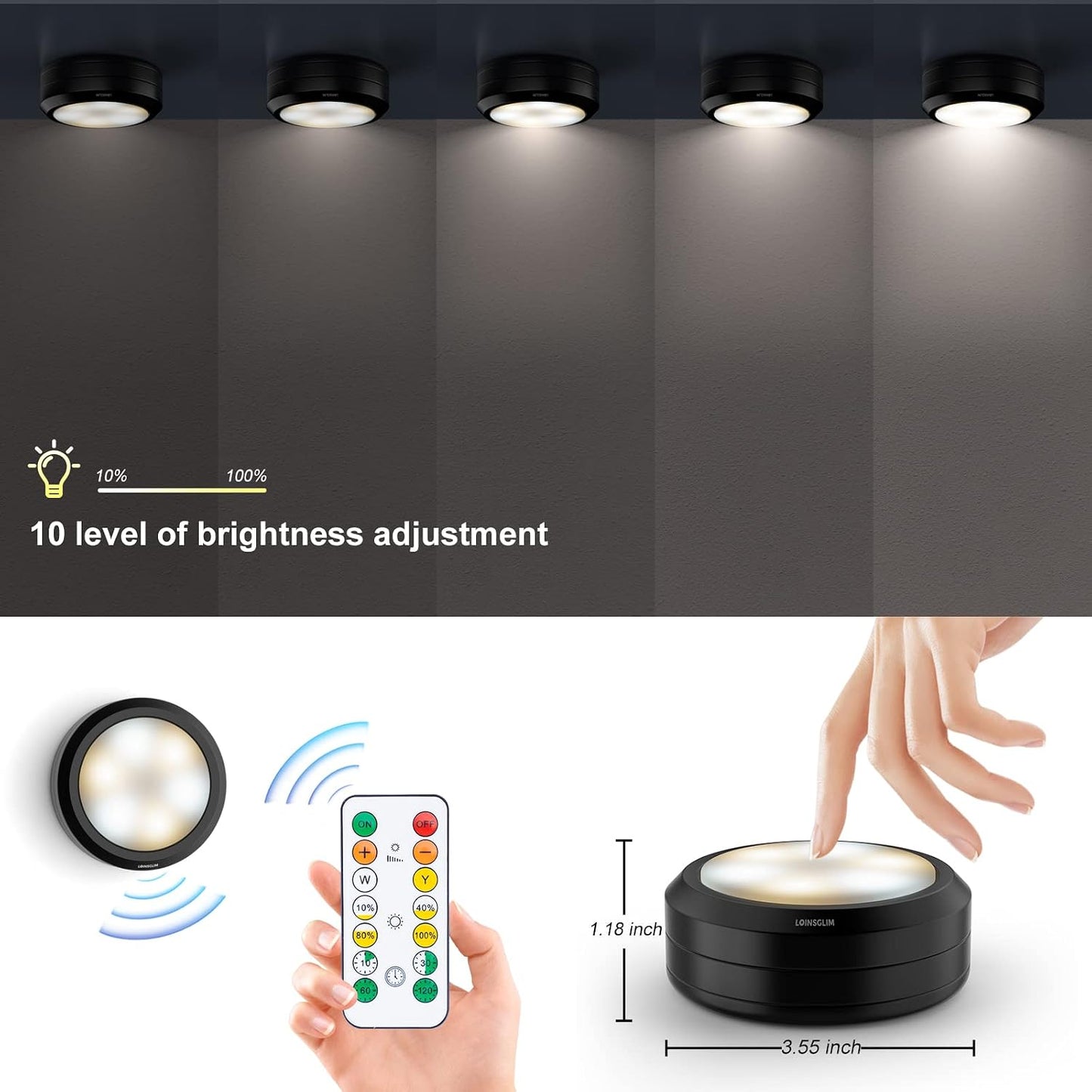 Puck Lights with Remote, Wireless LED Puck Light for Kitchen,Battery Operated Under Cabinet Lights, Under Counter