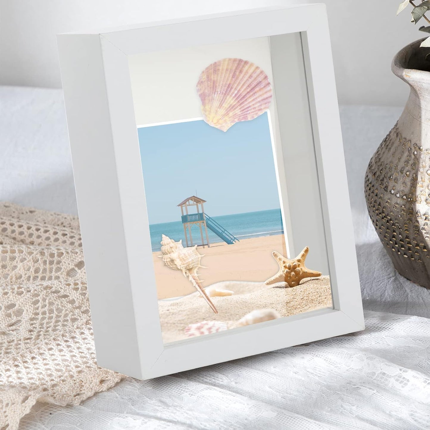2pcs 7x9 Shadow Box Frame, 3D Picture Frame Display Cas with Real Transparent Glass for Photos, Memorabilia, Crafts