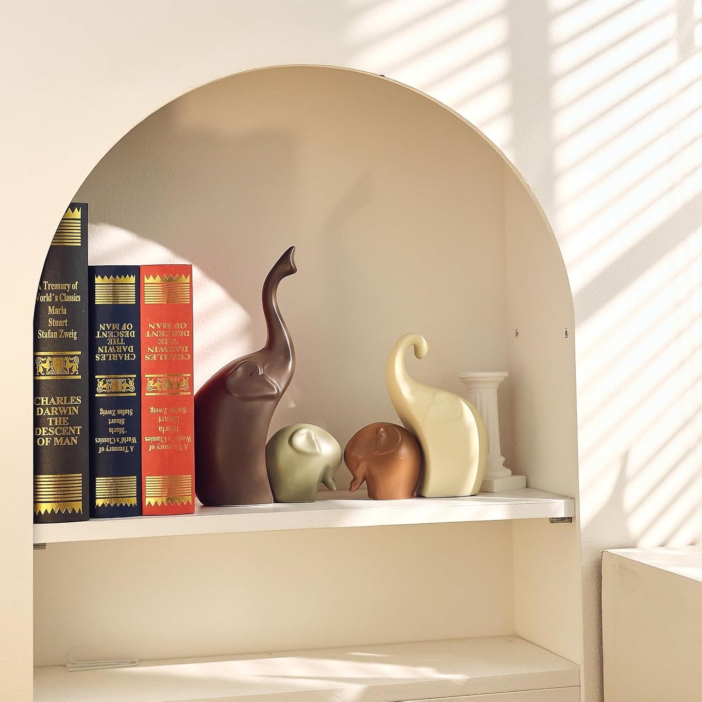 Ceramic Modern Art Elephant Statue Decorations / 4elephant / Set of 4