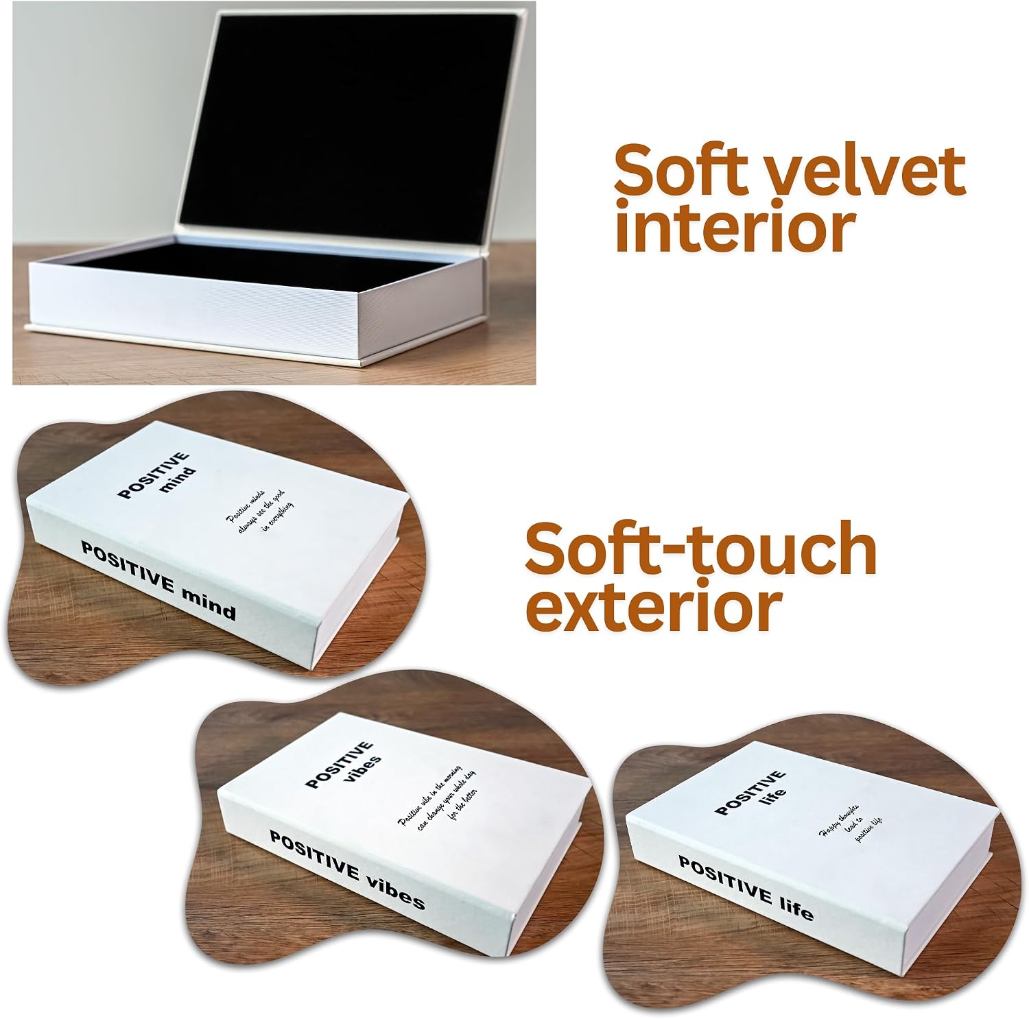 Tadome Fake Books for Decoration & Hidden Storage / White / Set of 3