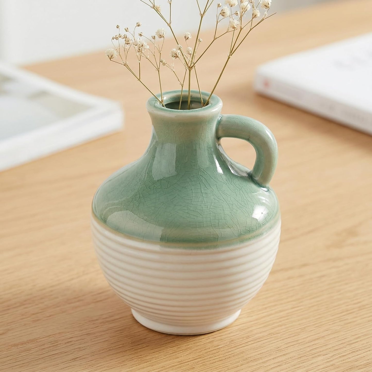 Small Ceramic Vase / 6 Inch / Mist Green