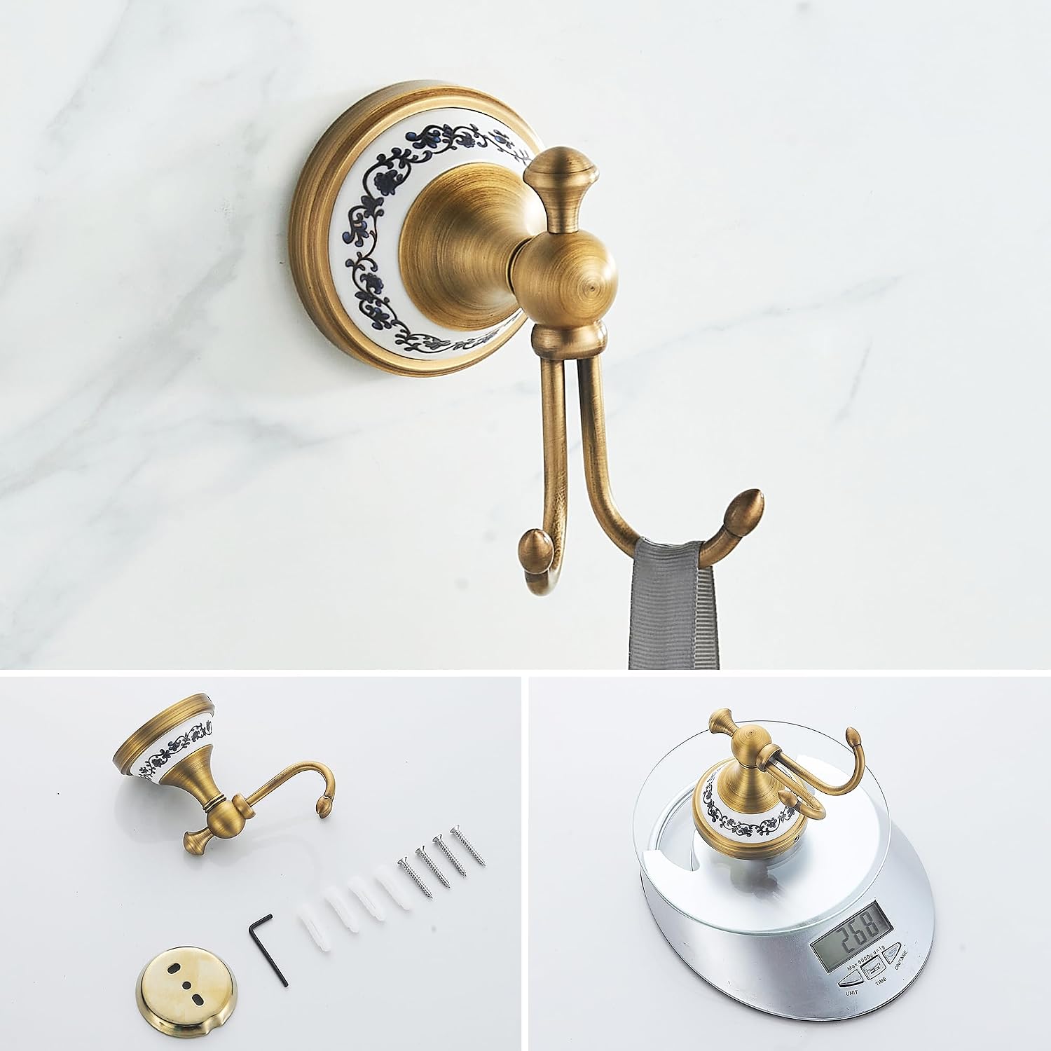 Antique Bronze Bathroom Hardware Set,Adjustable Towel Rack, Toilet Roll Paper Holder,Hand Towel Holder,Hook, Bathroom