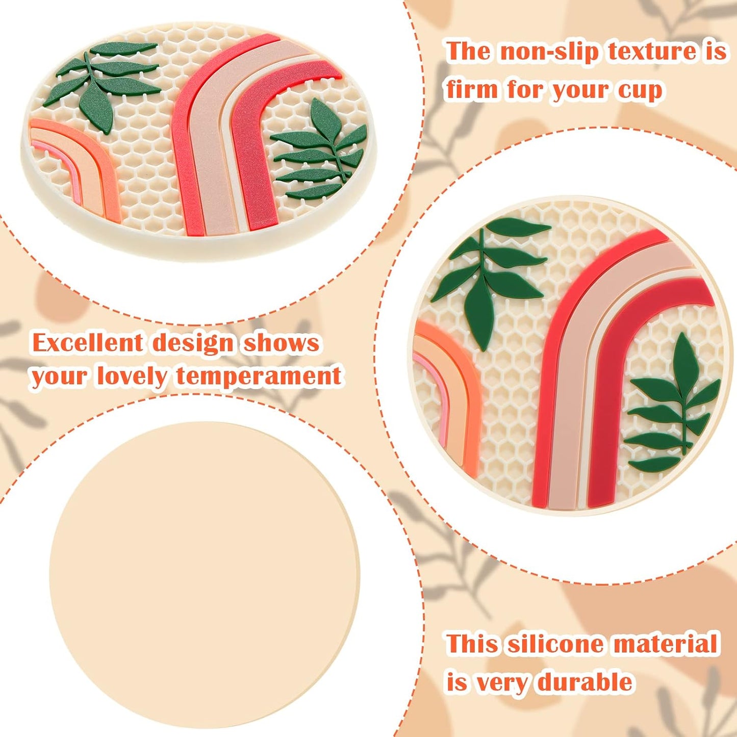 Boho Car Coasters for Cup Holders / Set of 8