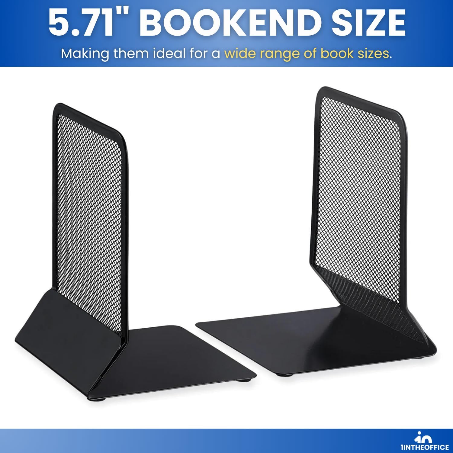 Metal Mesh Bookends Heavy Duty / Matte Black