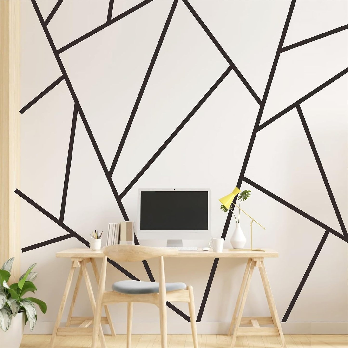 Striped Wall Decals Geometric Line Wall Decal Vinyl Walls Decals Modern Walls Stickers / Black