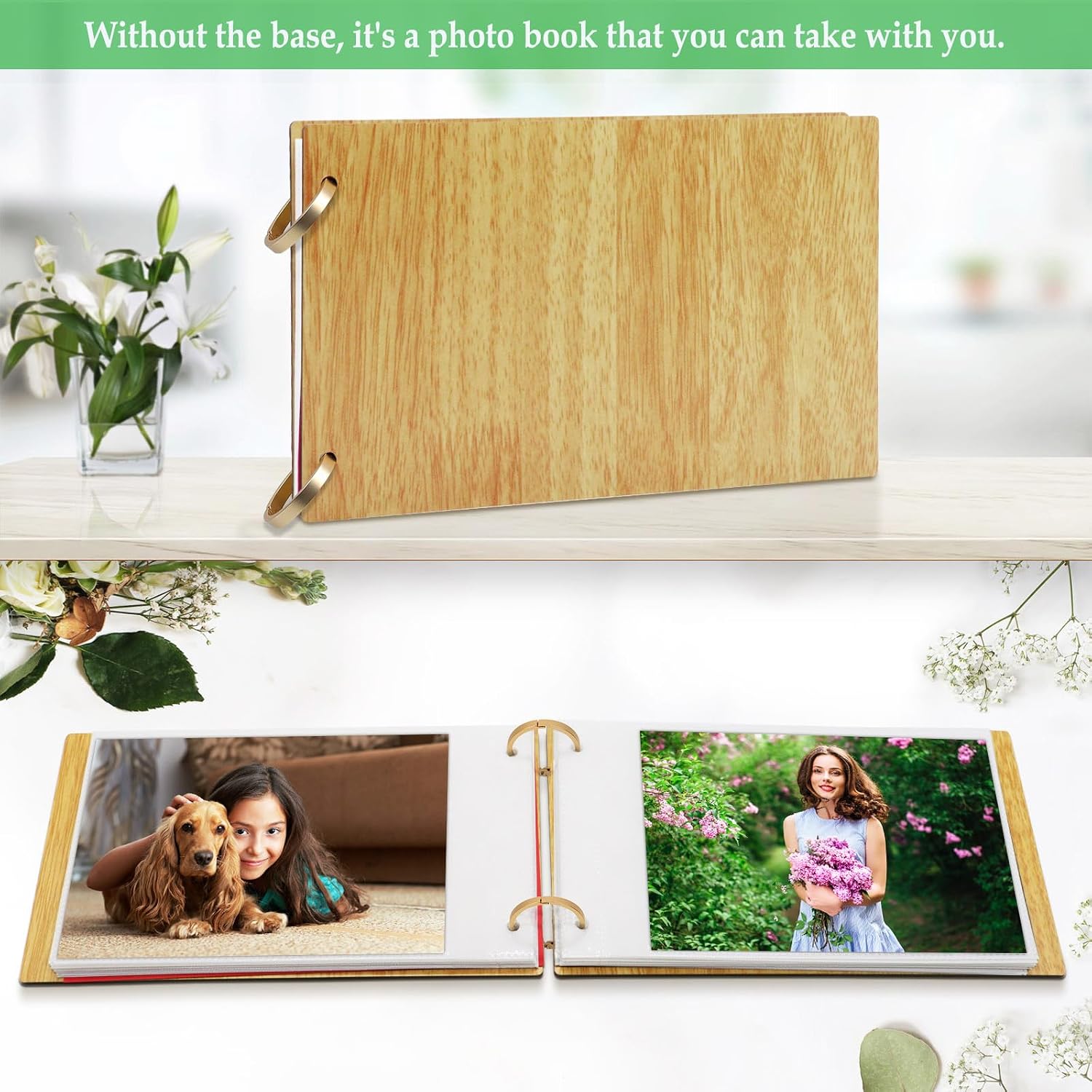 Photo Frames Wooden Flip Photo Album Pictures on Stand Vertical Display for Tabletop / 5 x 7