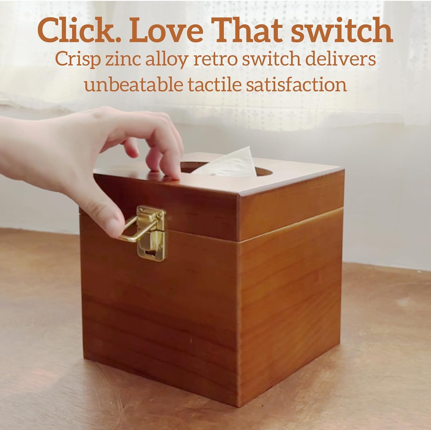 Tissue Box Cover / Wooden / Square