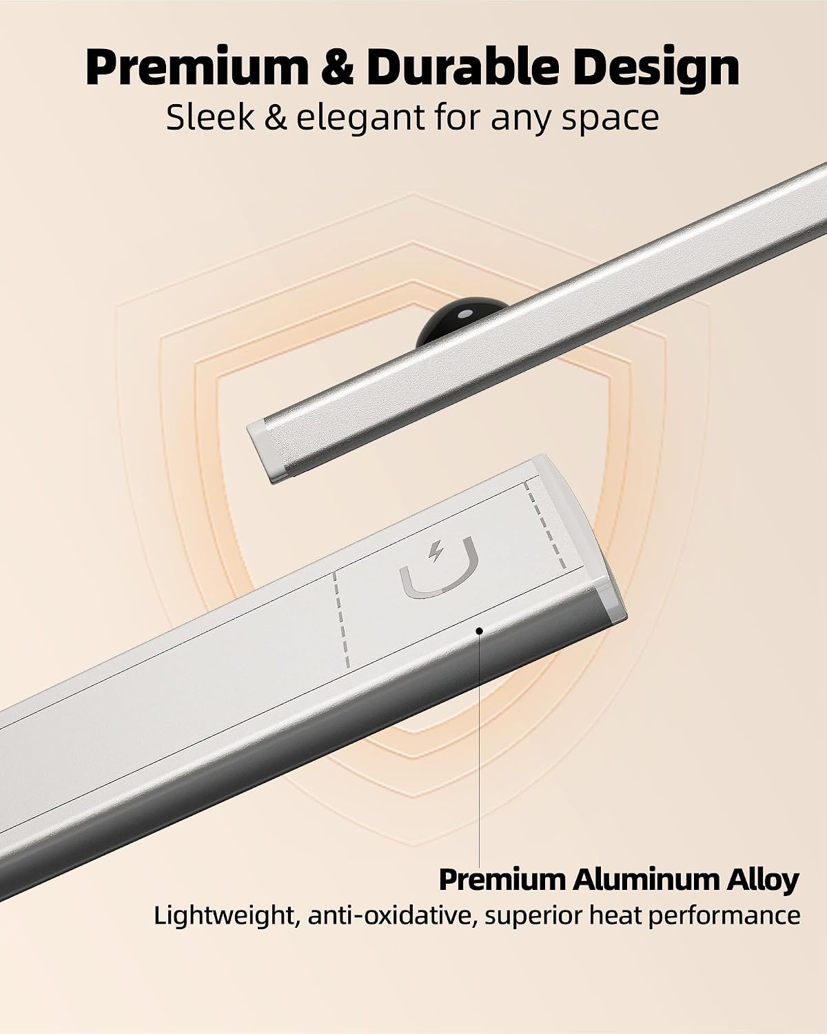 EZVALO 12inch Under Cabinet Lighting Wireless with Battery Indicator, 2500mAh Rechargeable Motion Sensor Light Indoor