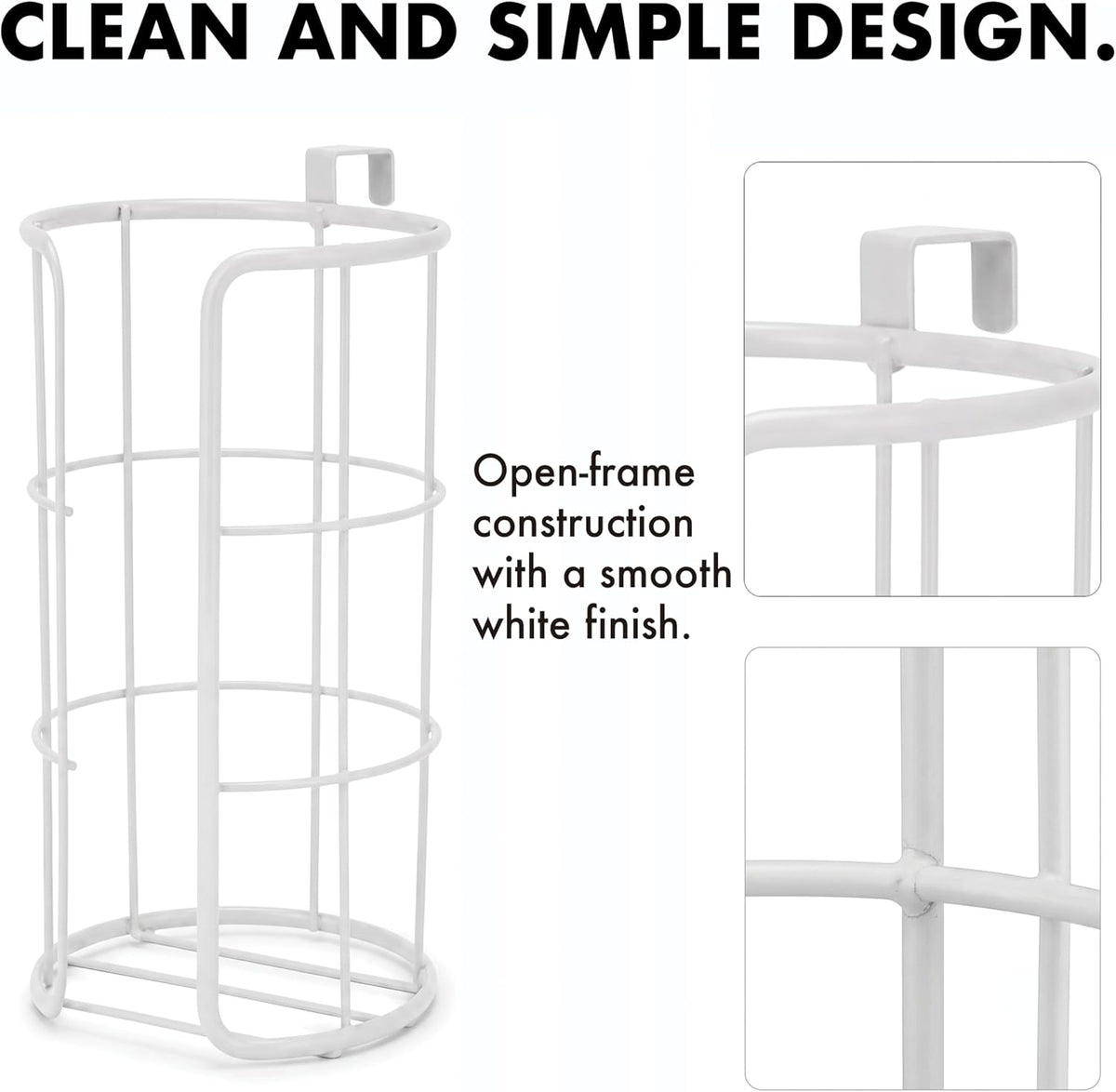 BROOKSTONE Over the Toilet Paper Holder Reserve - Toilet Paper Holder with Storage, Bathroom Toilet Paper Organizer