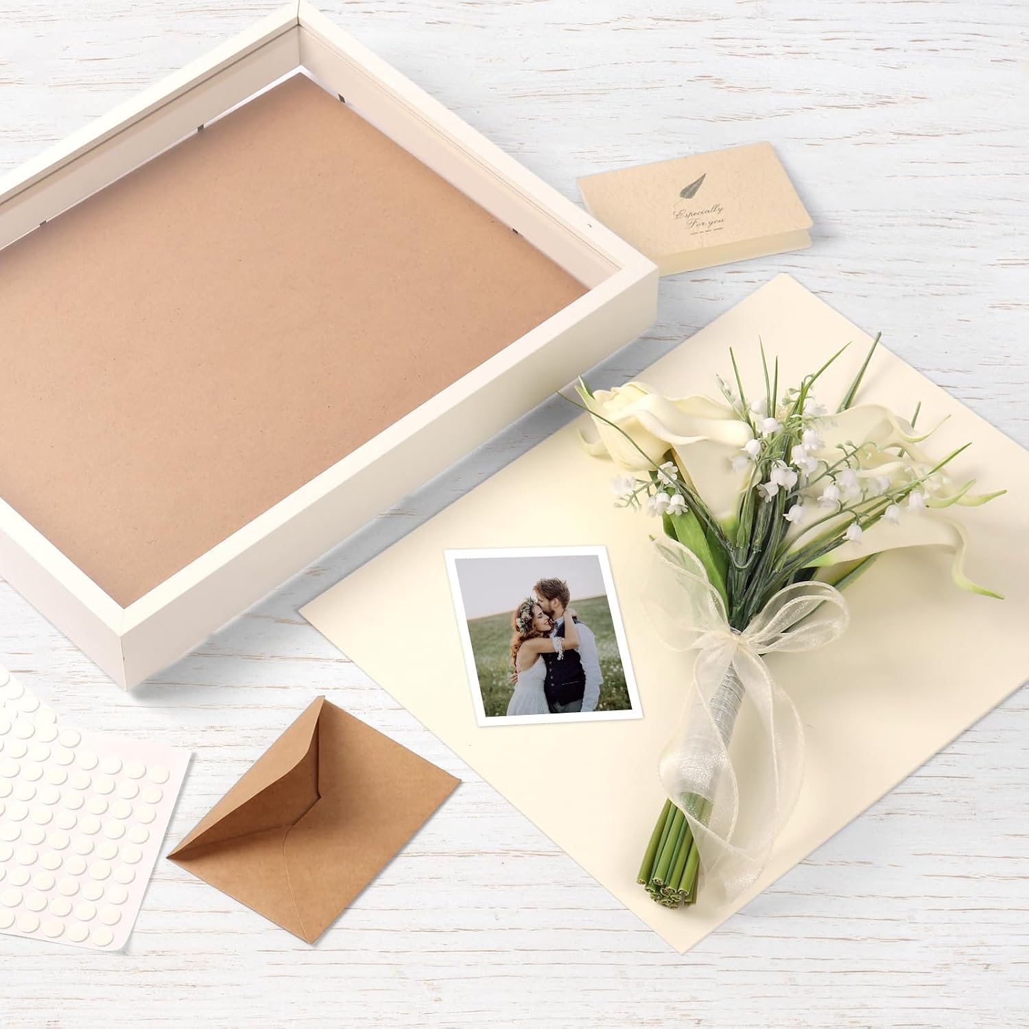 6 Pack Shadow Box Frame - 1.2" Deep 3D Picture Frame (White, 5"x5") | Shadow Boxes for Mothers Day & Wedding Keepsakes