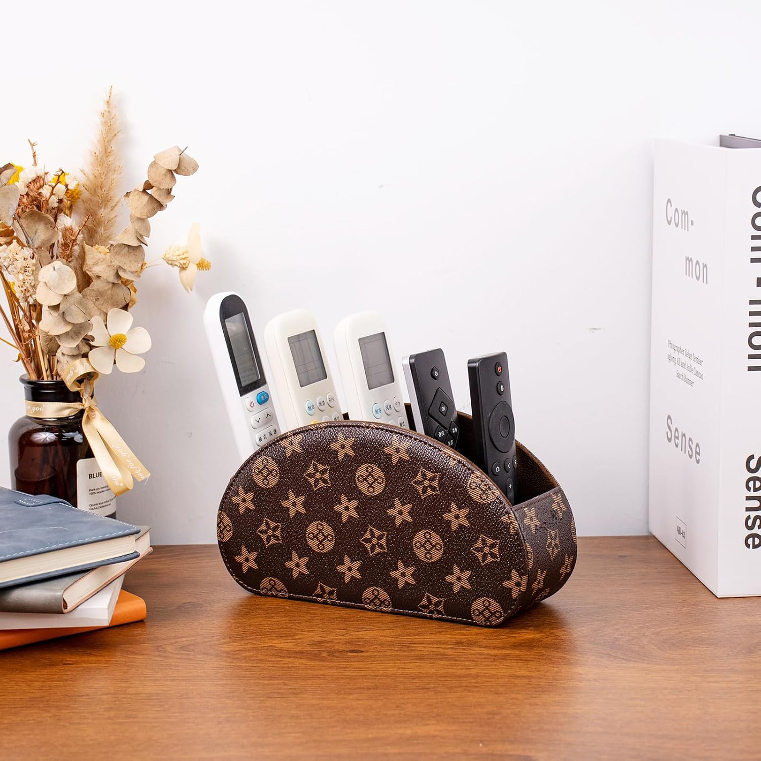 Remote Control Holders Organizer Box / Brown+khakif / S