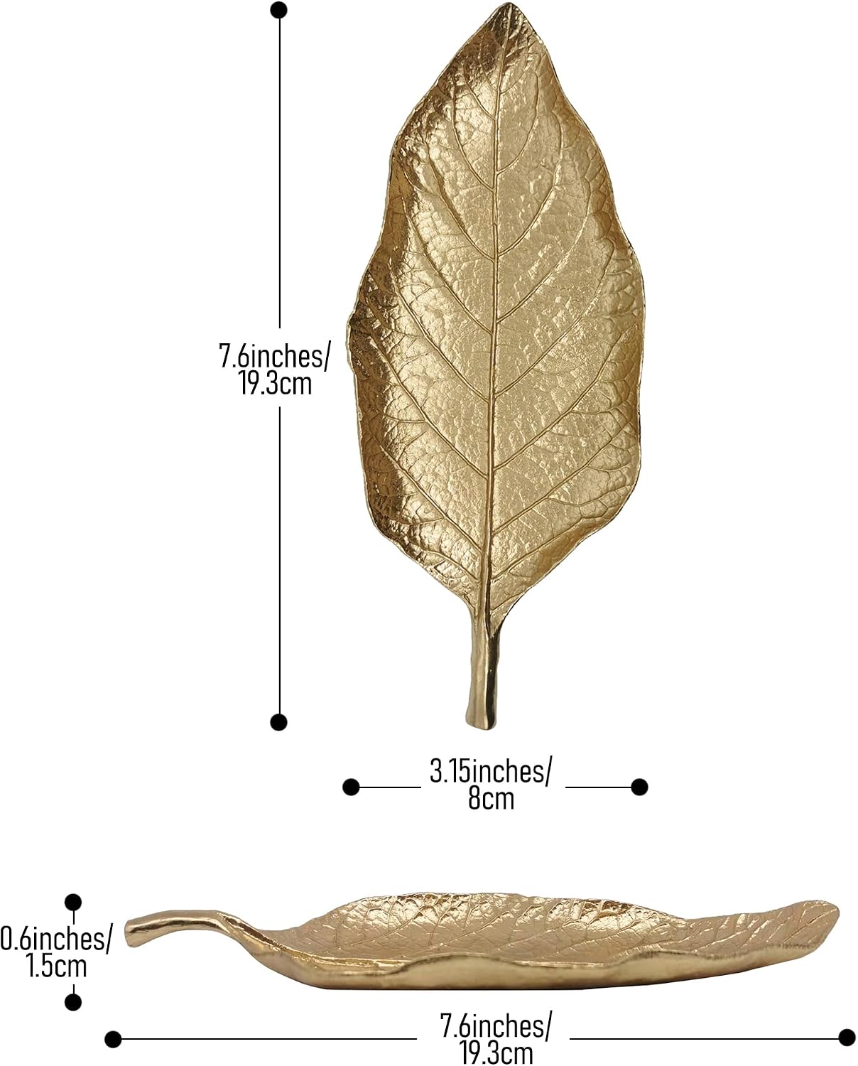 Metal Trinket Dish Leaf Shaped Ring Holder Jewelry Organizer Vanity Dish Tray / Single Mango Leaf