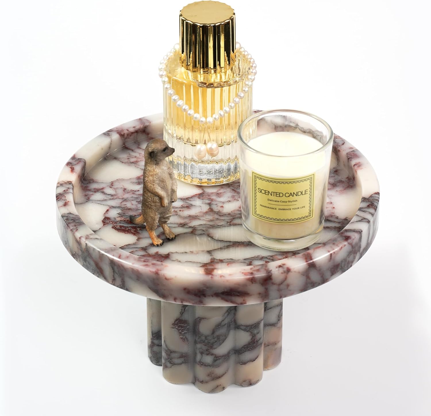 Marble Perfume Tray / 1leg-calacatta Viola