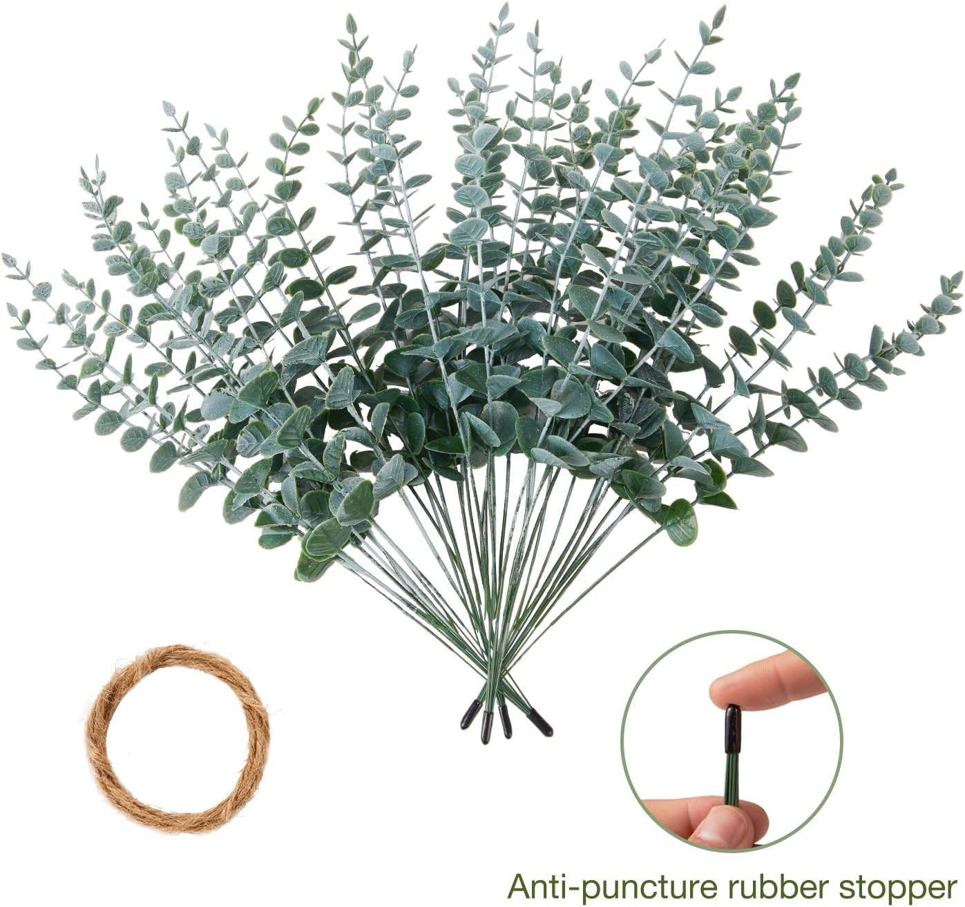 Fake Eucalyptus Plants Real Touch Faux Flower / Set of 40