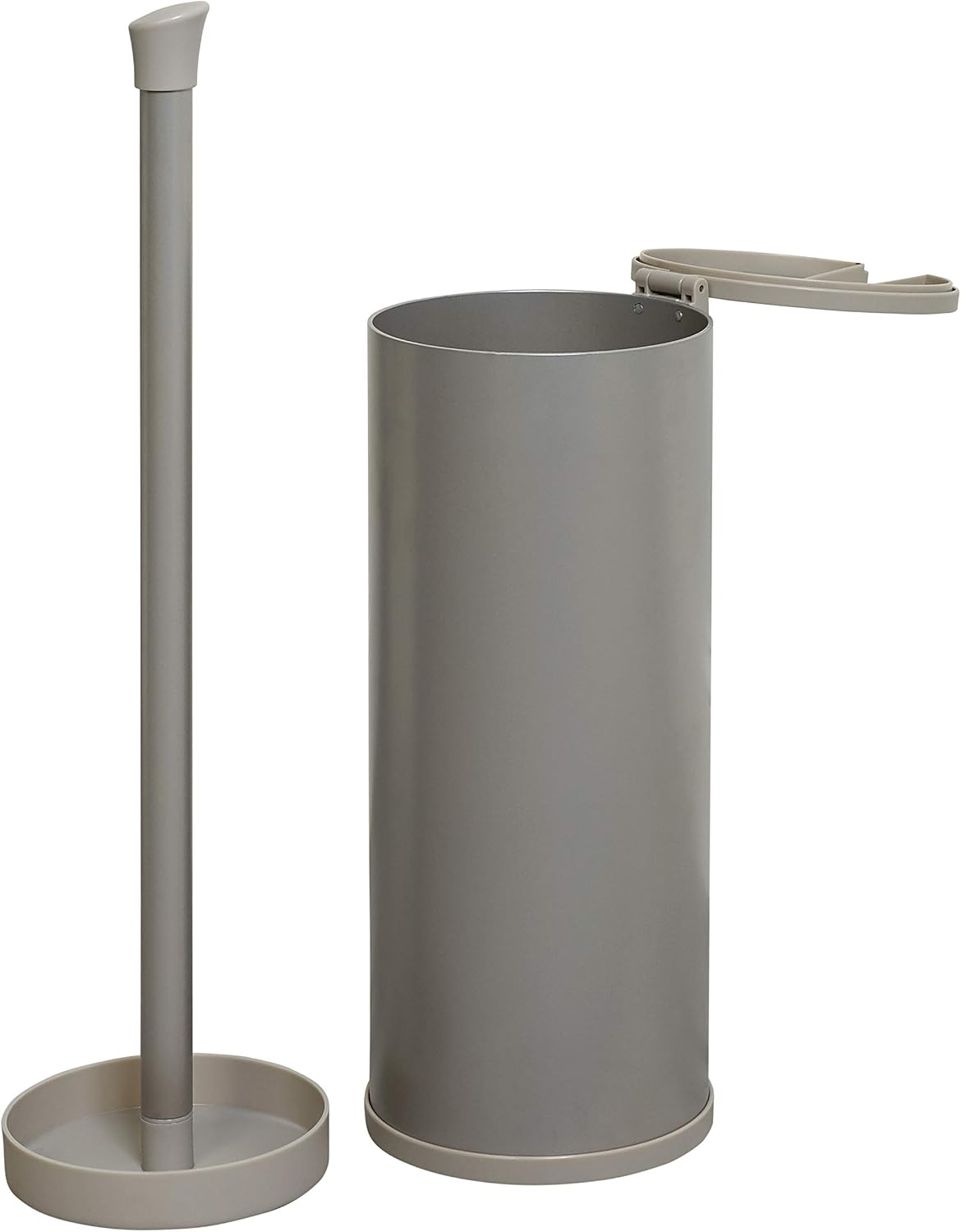 Zenna Home Easy Access Brushed Nickel Toilet Paper Holder, Rustproof, Holds 3 Rolls, Toilet Paper Storage with Lid and