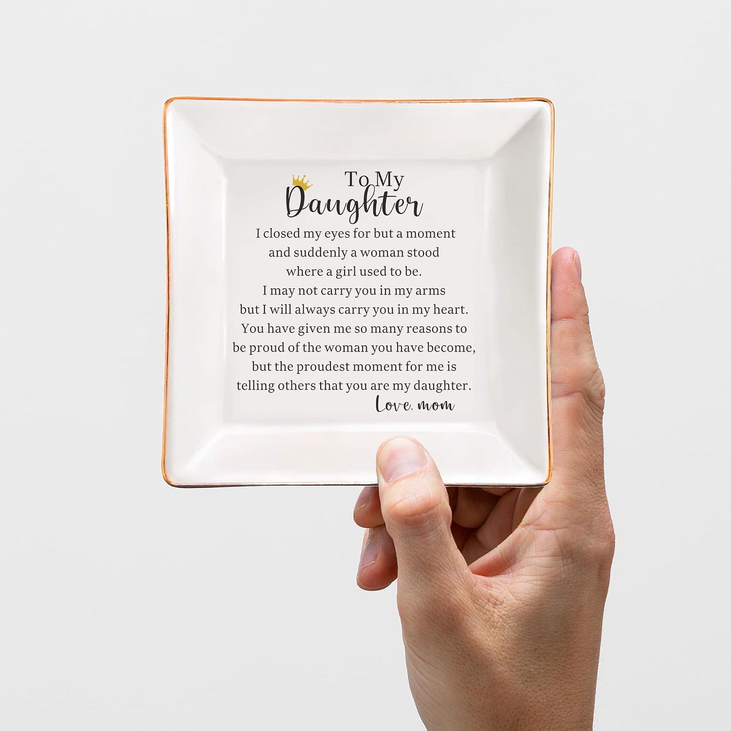 Daughter Gift from Mom to My Daughter Jewelry Dish Trinket Tray Christmas Birthday / 2-daughter