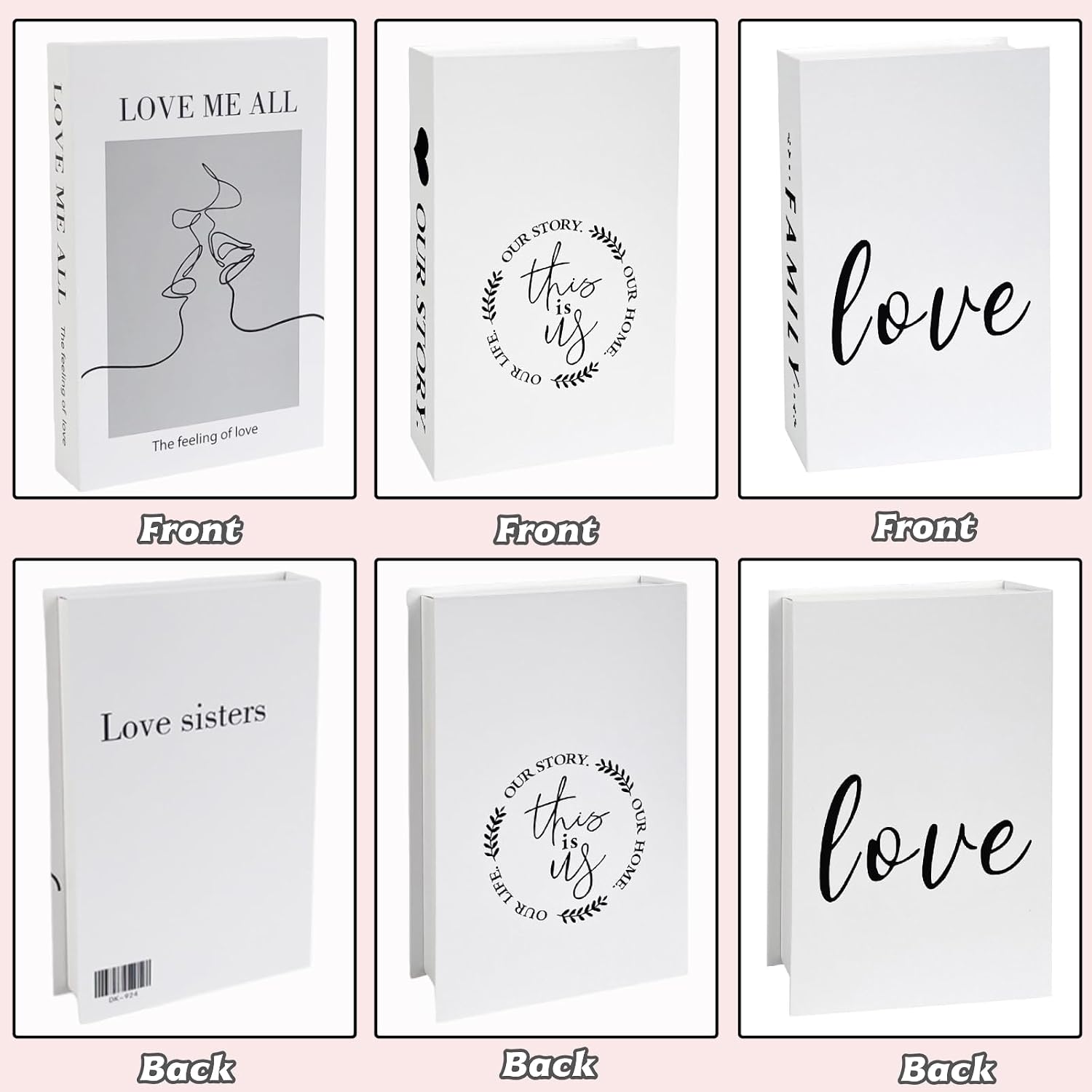 Faux Books for Decor / White / Set of 3