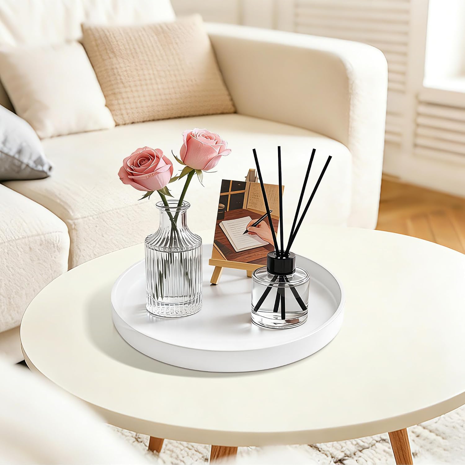 Candles / 10" Bathroom and Vanity Tray / White / Set of 10