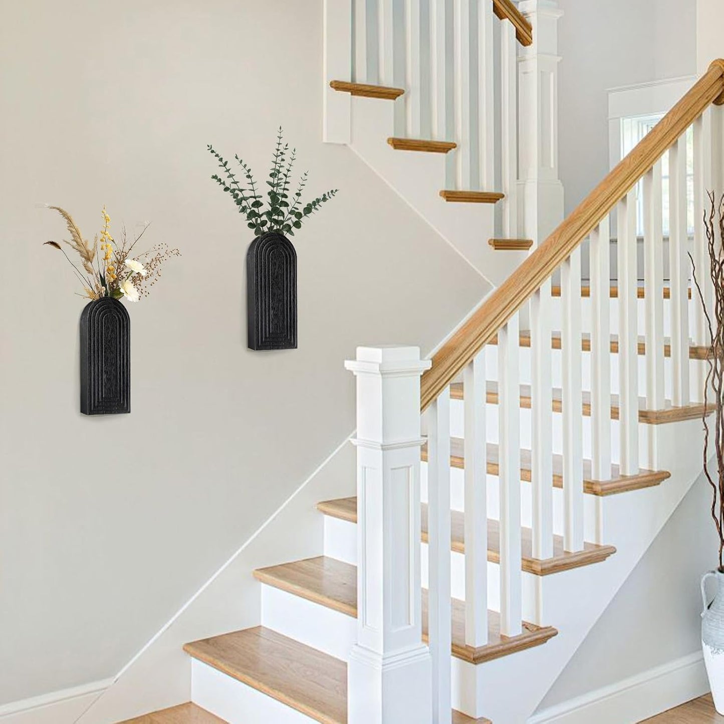 Wood Wall Hanging Planters / Black