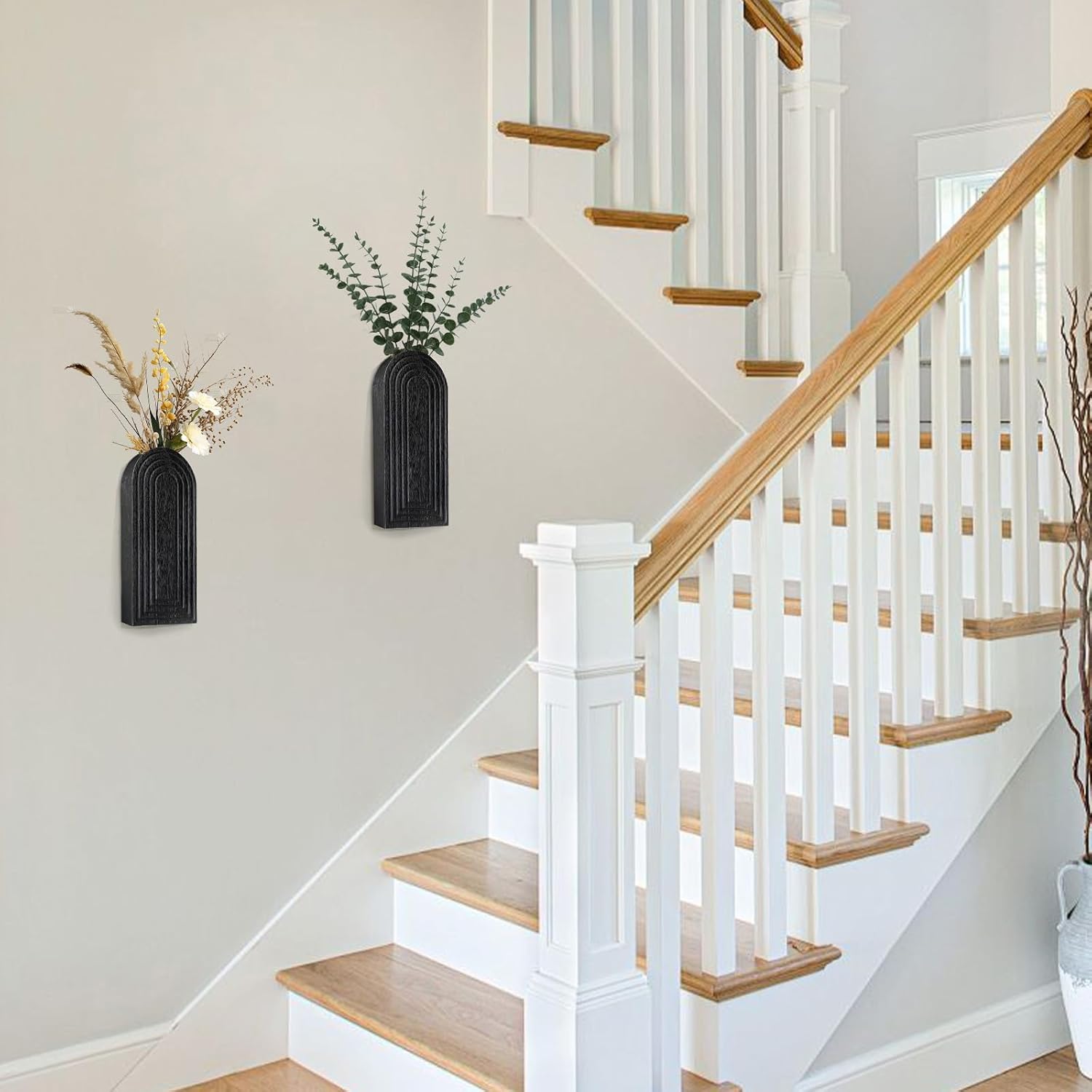 Wood Wall Hanging Planters / Black