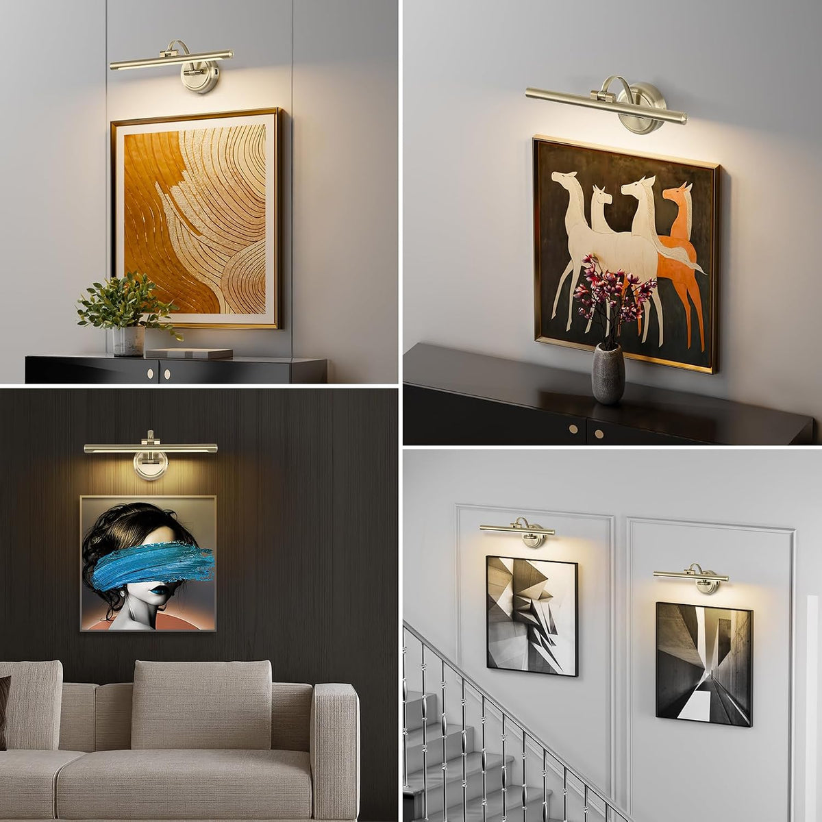 Tassuowell Picture Light for Wall, Battery Operated Art Light, Picture Frame Light with Remote & Timer, Cordless Wall