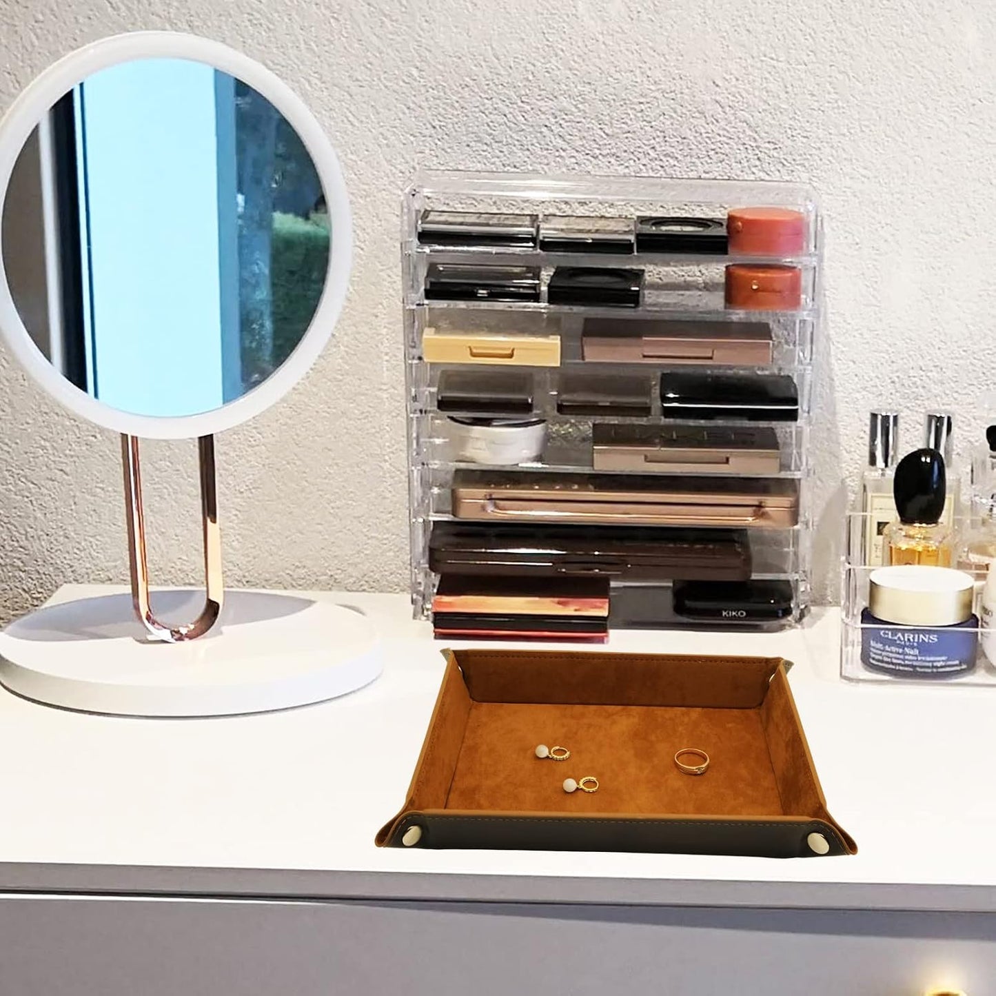 Valet Organizer / Catchall Tray for Jewelry / Brown