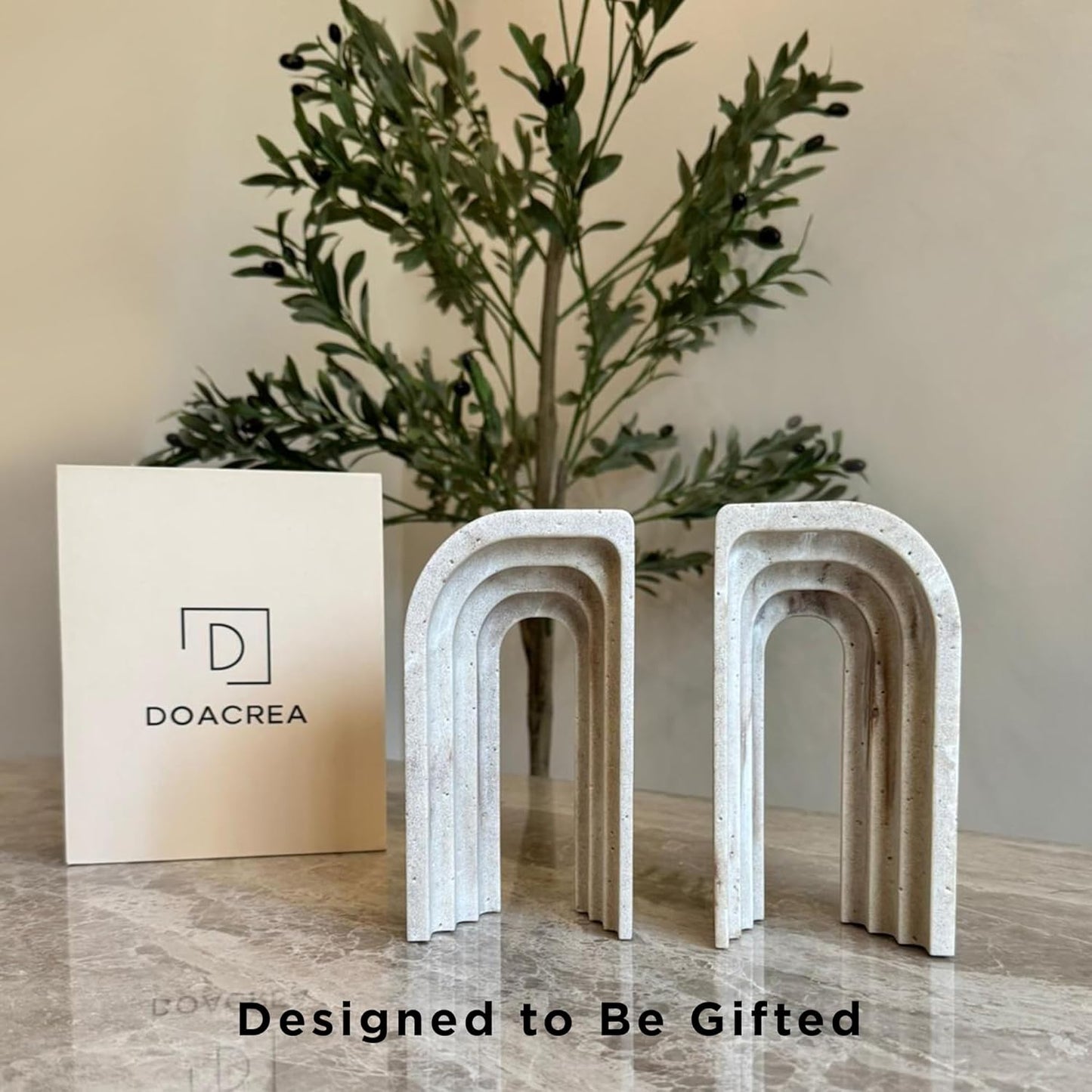 Decorative Bookends / Stone-Inspired Composite Bookends