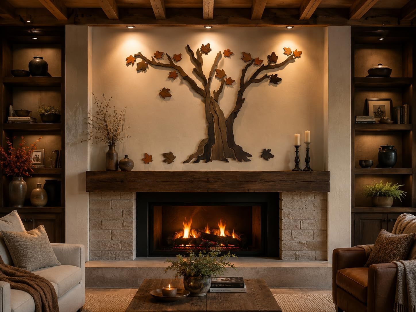 Large Rustic Tree Sculpture / 59 x 39