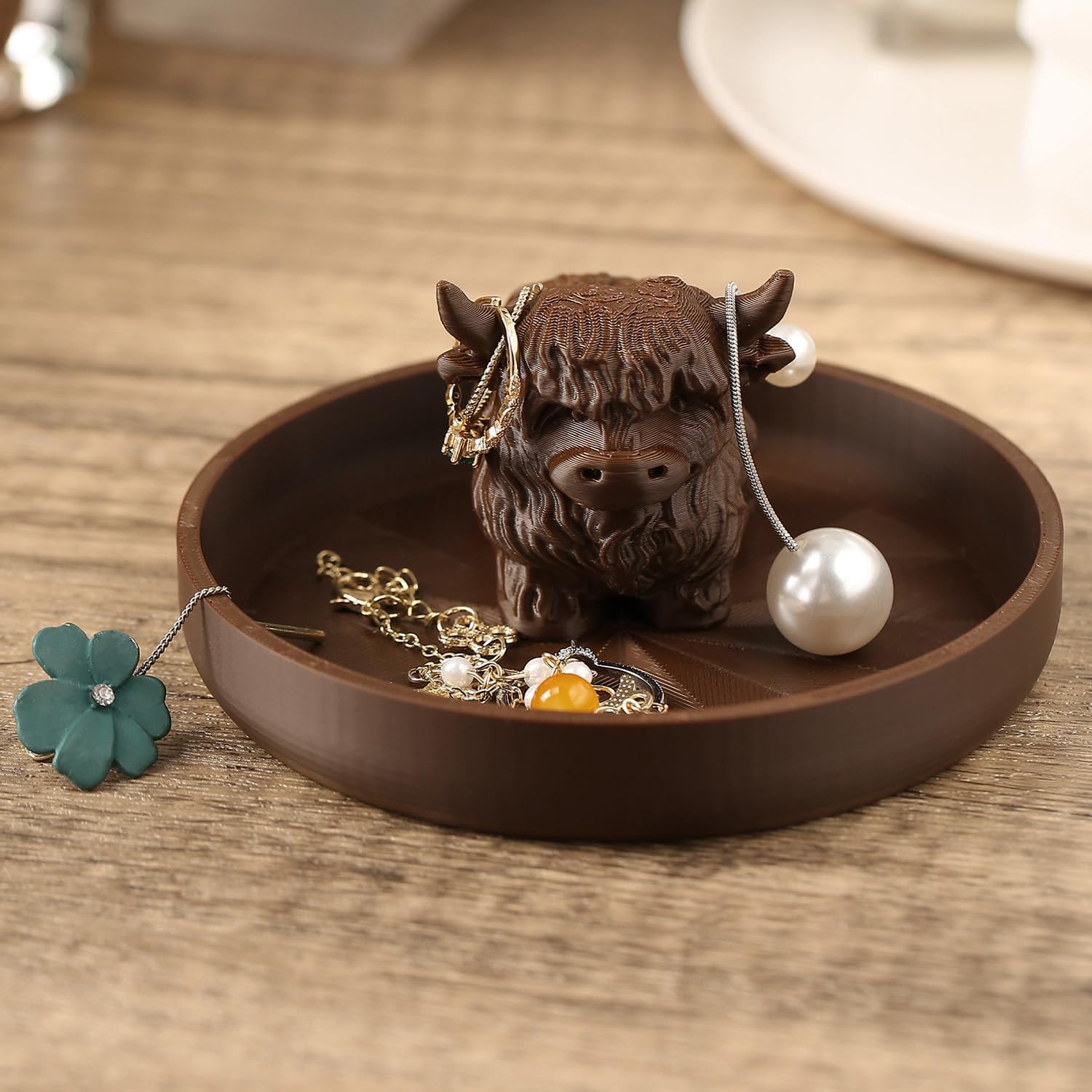 Highland Cow Ring Holder / New Highland Cow Dark Brown